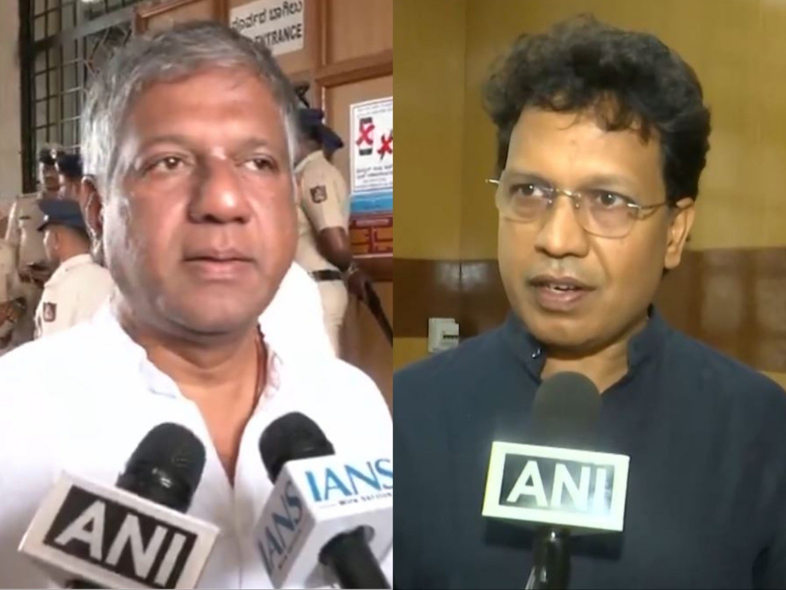 BJP MLA Bharat Shetty Y (R) and BJP MLA Arvind Bellad (L) (Photo: ANI)