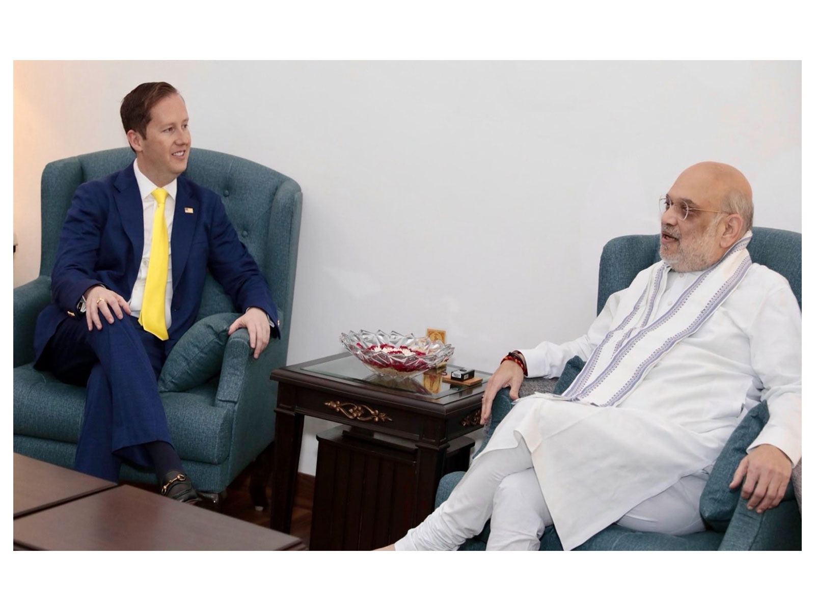 US Ambassador Sergio Gor meets Union Home Minister Amit Shah (Photo/X@USAmbIndia)