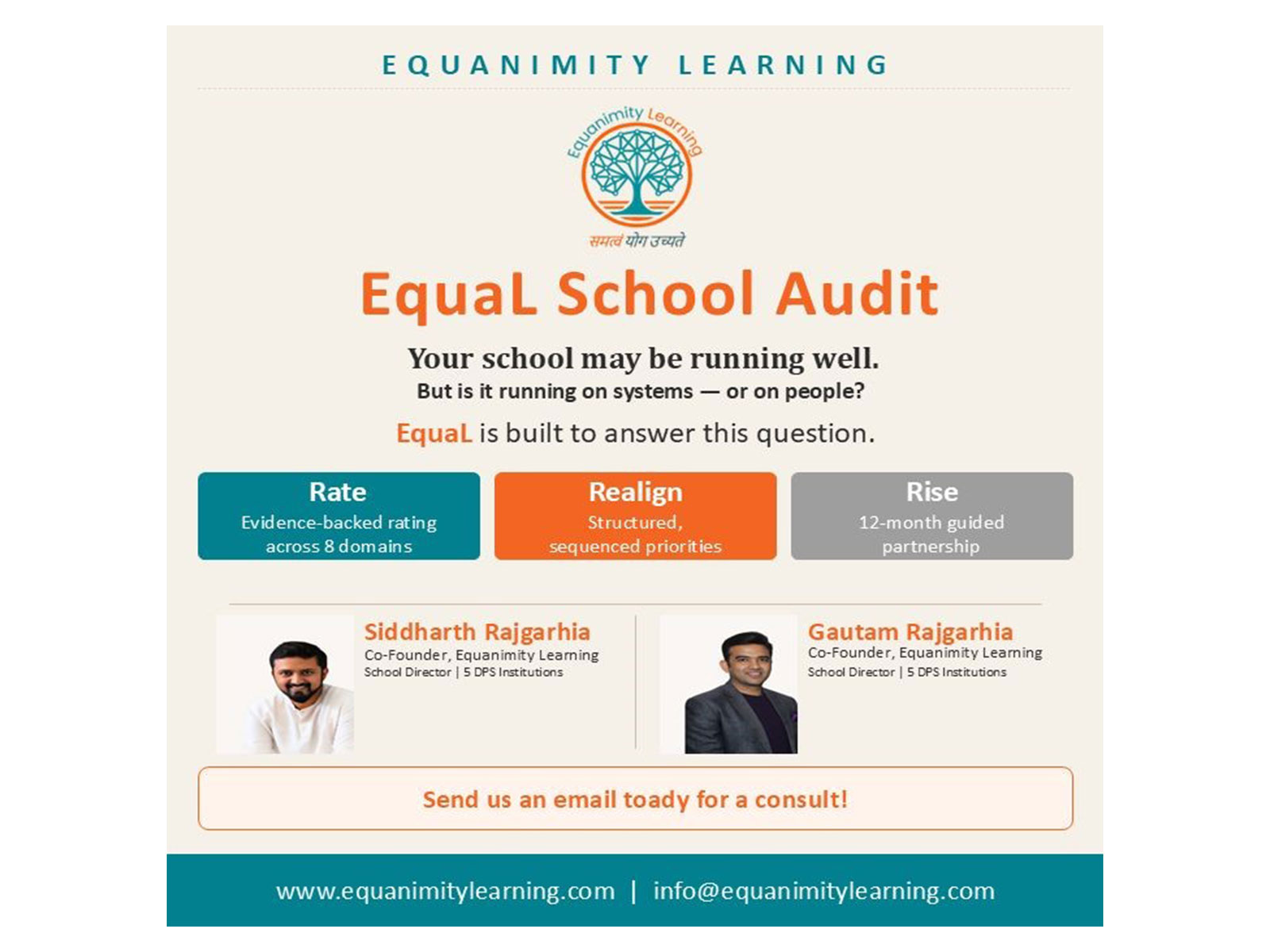 Equanimity Learning launches 'EquaL School Audit', a structured framework to evaluate institutional performance on the philosophy of 'Rate. Realign. Rise.'