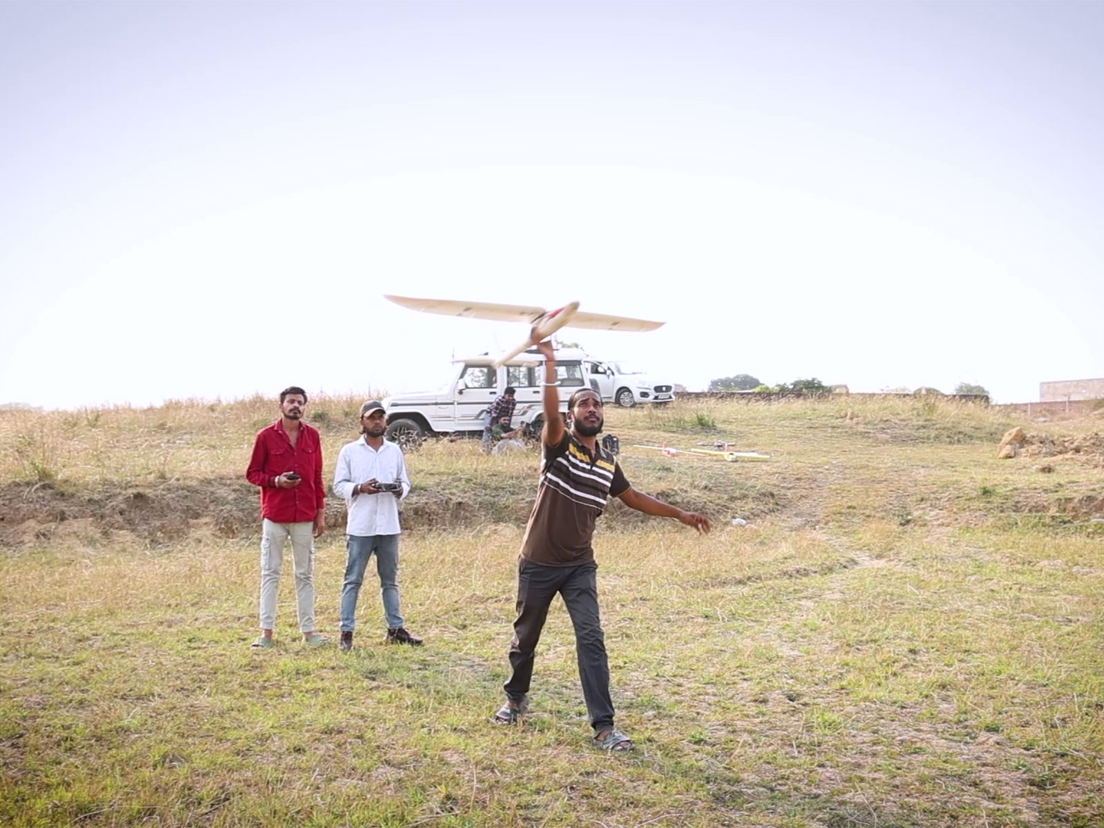 Ranchi youths flying aero-model aircraft (Photo/ANI)
