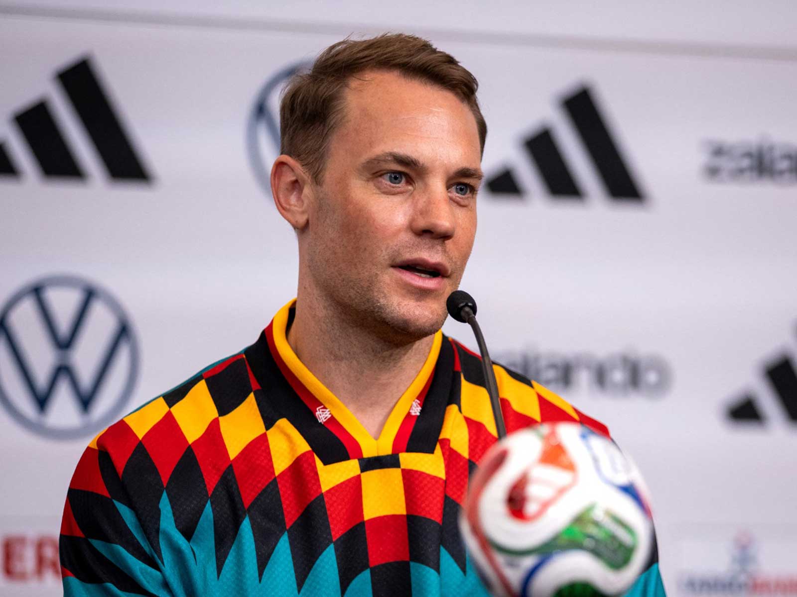 Germany's Manuel Neuer during a press conference (Photo/Reuters)