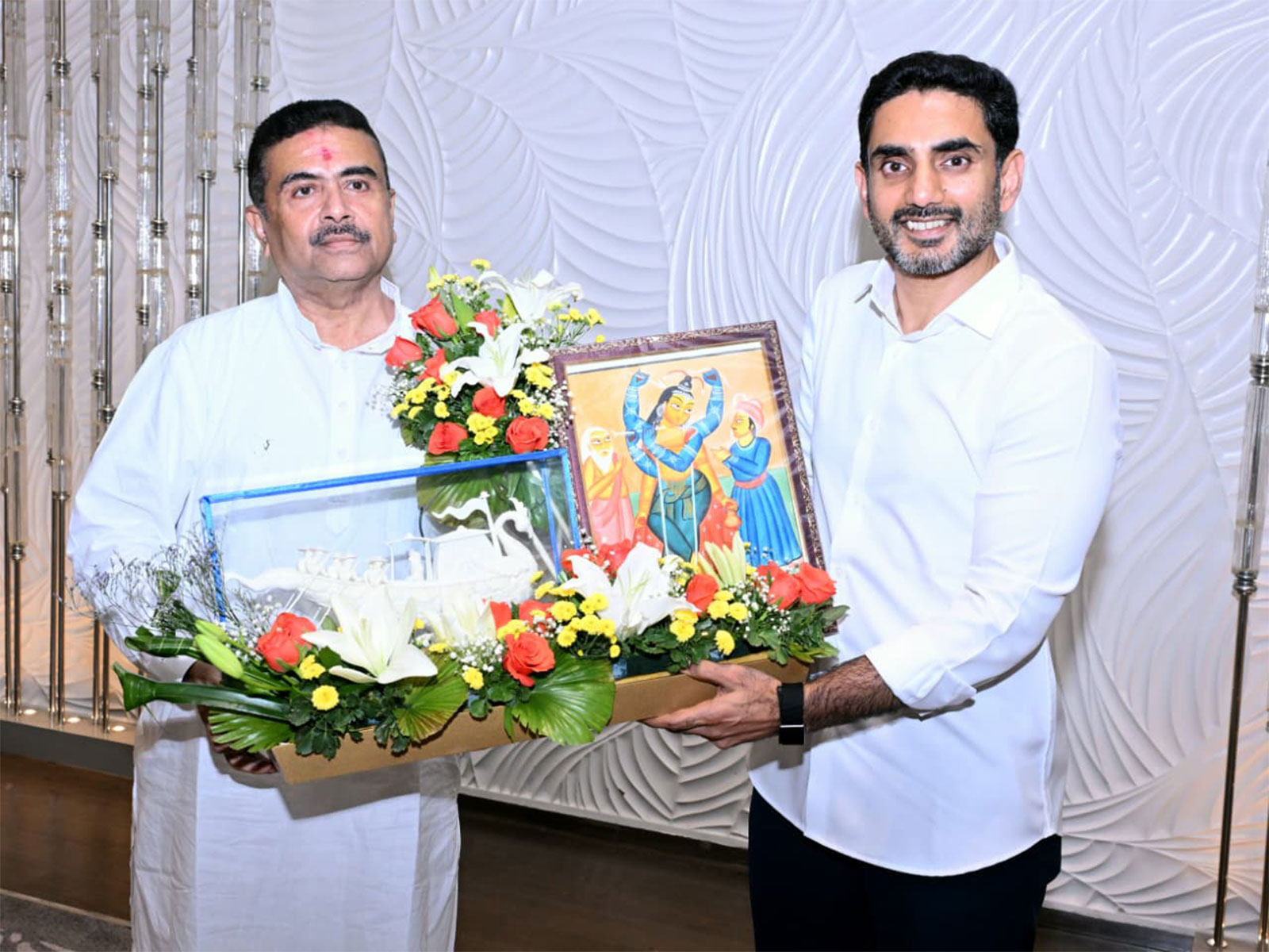 West Bengal Chief Minister Suvendu Adhikari, TDP National General Secretary Nara Lokesh (Photo X/@SuvenduWB)