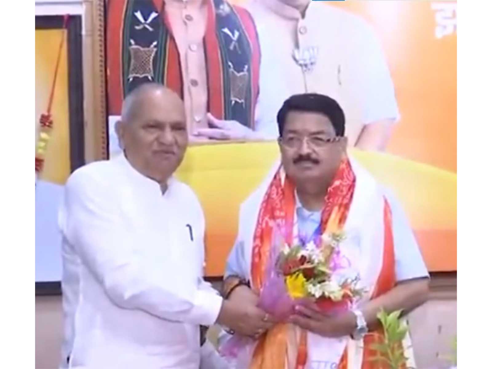 BJP leaders congratulated NDA-backed independent Rajya Sabha candidate Parimal Nathwani (Photo/ANI)