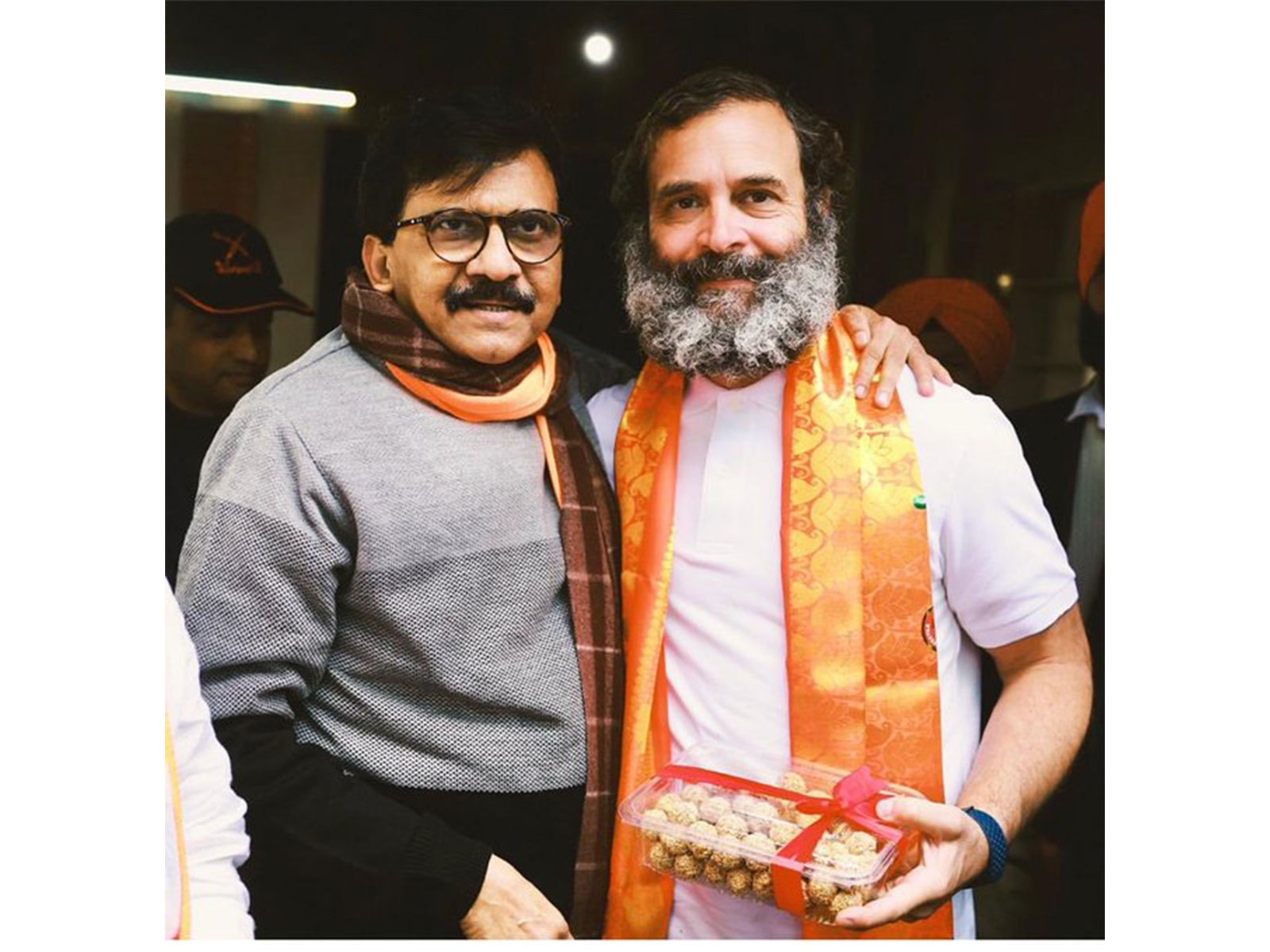  Shiv Sena (UBT) MP Sanjay Raut with Leader of Opposition (LoP) Lok Sabha Rahul Gandhi (Photo/x/