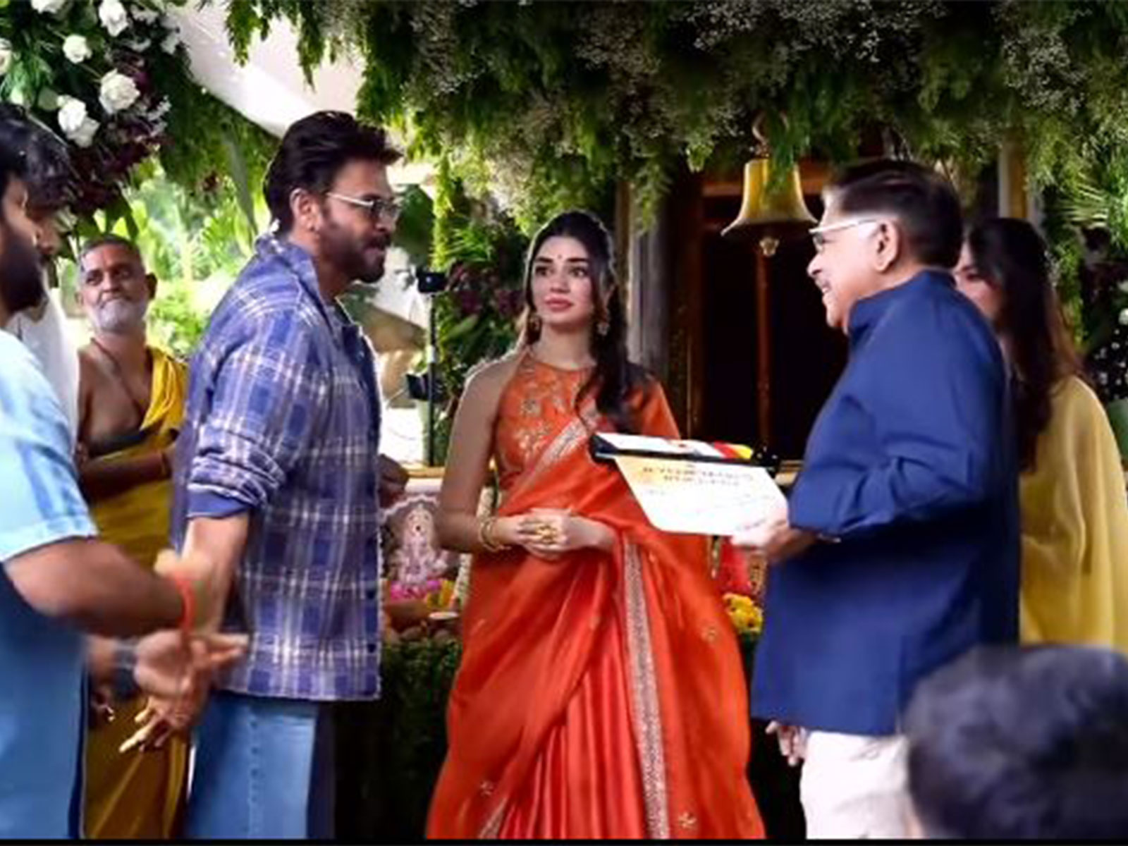 Screen grab from muhurat pooja (Photo/instagram/@sureshproductions)