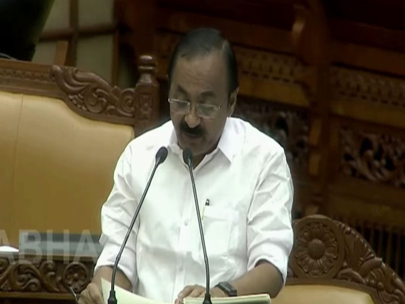 Kerala CM V D Satheesan presenting the revised 2026-27 budget in the Leagislative Assembly (Photo/ANI)