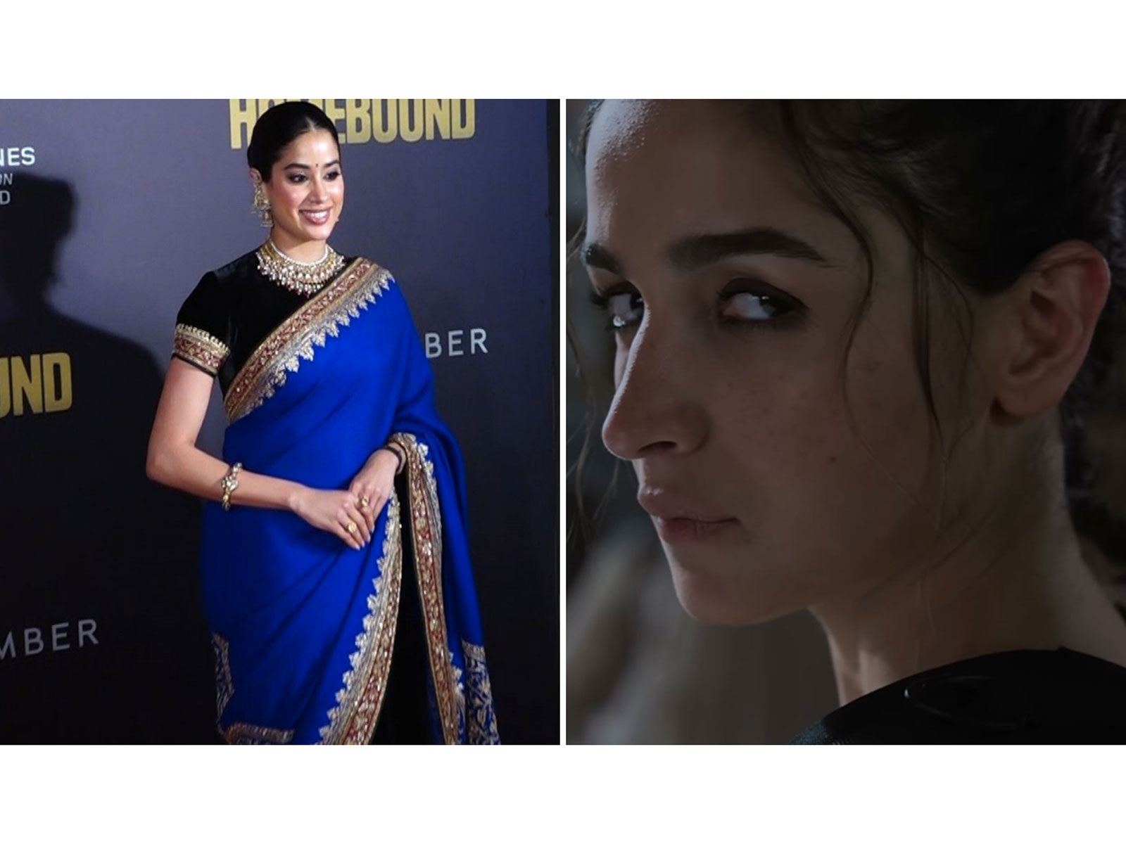 Janhvi Kapoor (R), Alia Bhatt in 'Alpha' (Photos/ANI/Instagram@aliaabhatt)