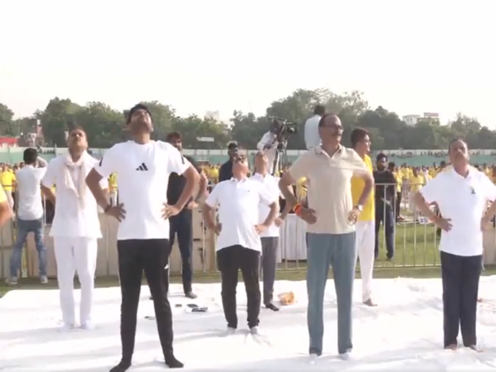 Yoga camp organised at KD Singh Babu Stadium in Lucknow (Photo/ANI)