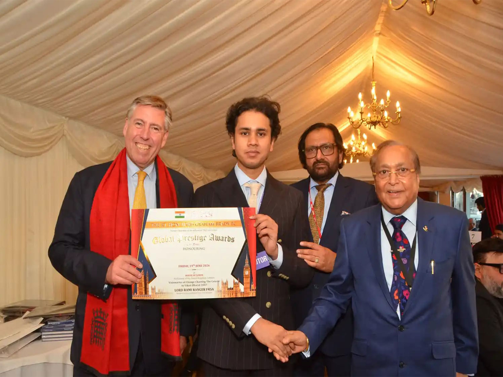 BCA president honoured at the House of Lords. (Photo/BCA)