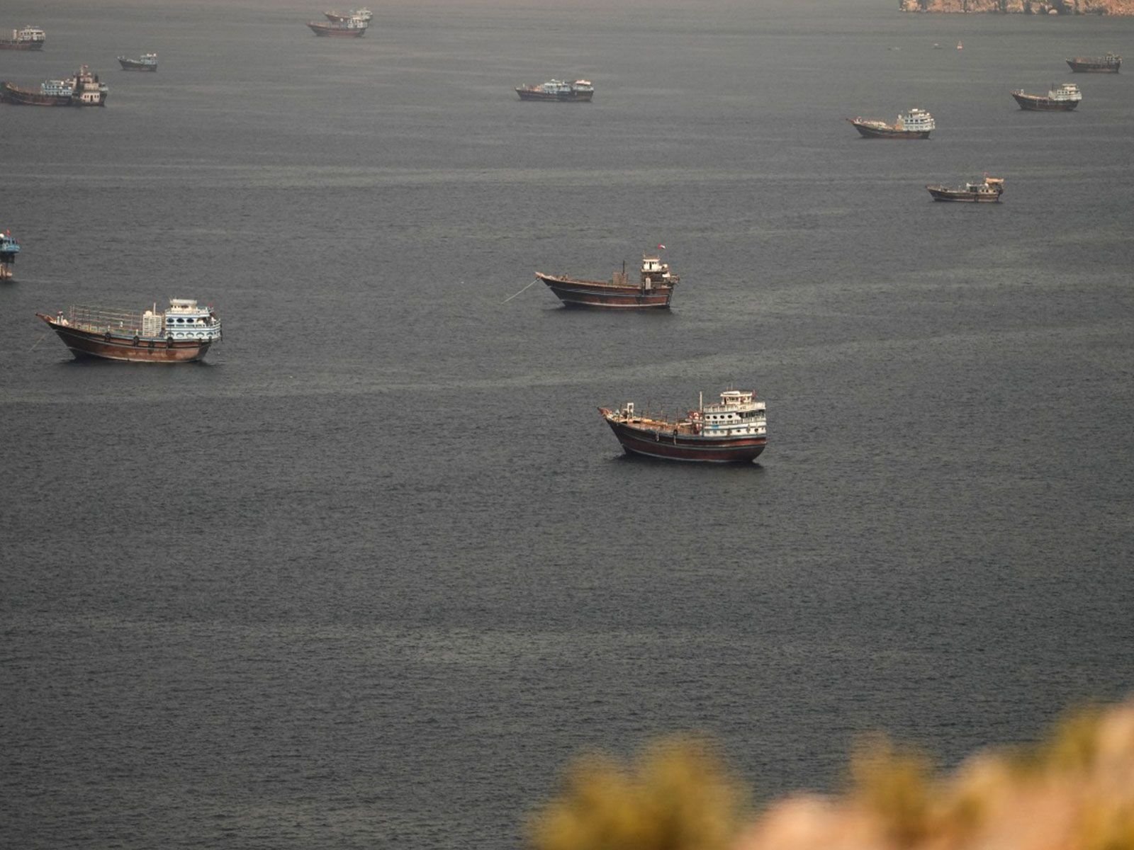 Vessels at the Strait of Hormuz, as seen from Musandam, Oman (File Photo/Reuters)