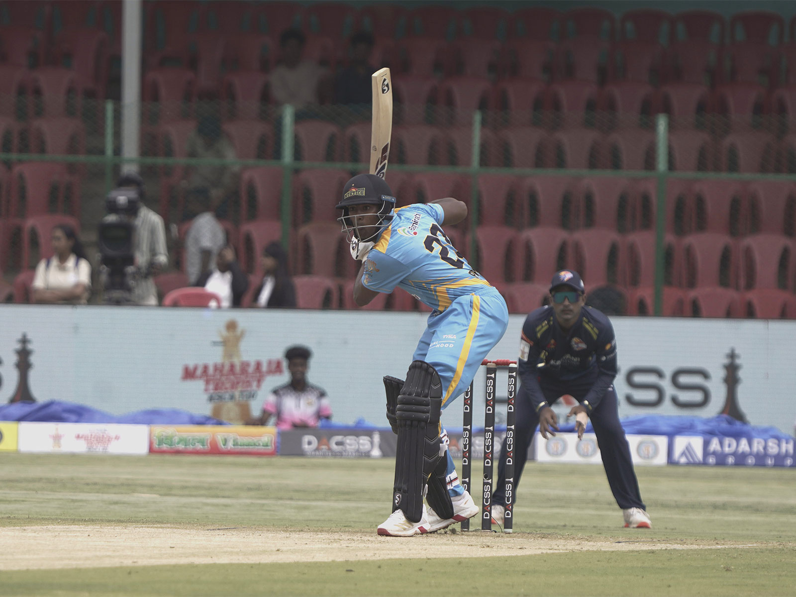 Prakhar Chaturvedi batting. (Photo/KSCA) 