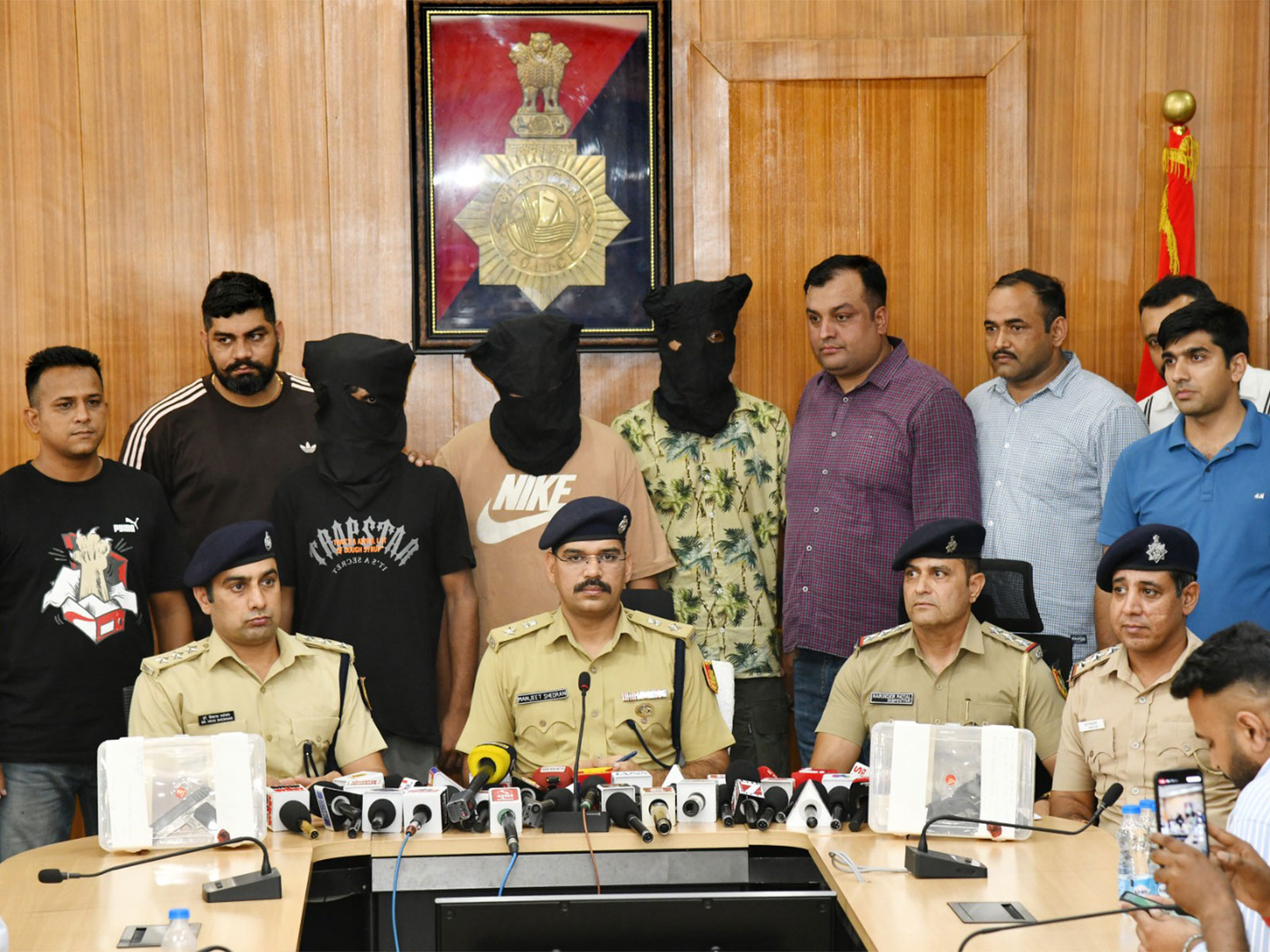 Goldy Dhillon gang module's three operatives arrested by Chandigarh Police (Photo/ANI)