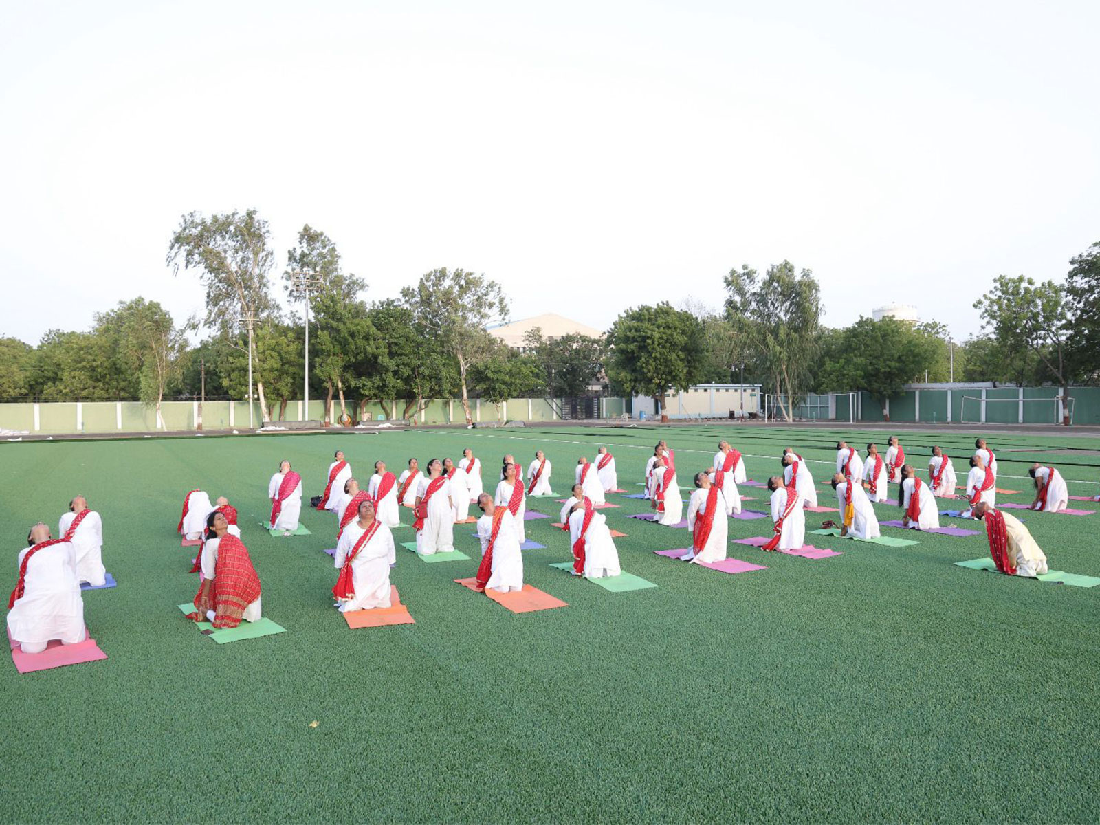 Special yoga session at Deendayal Port Authority in Kandla (Photo/ANI)