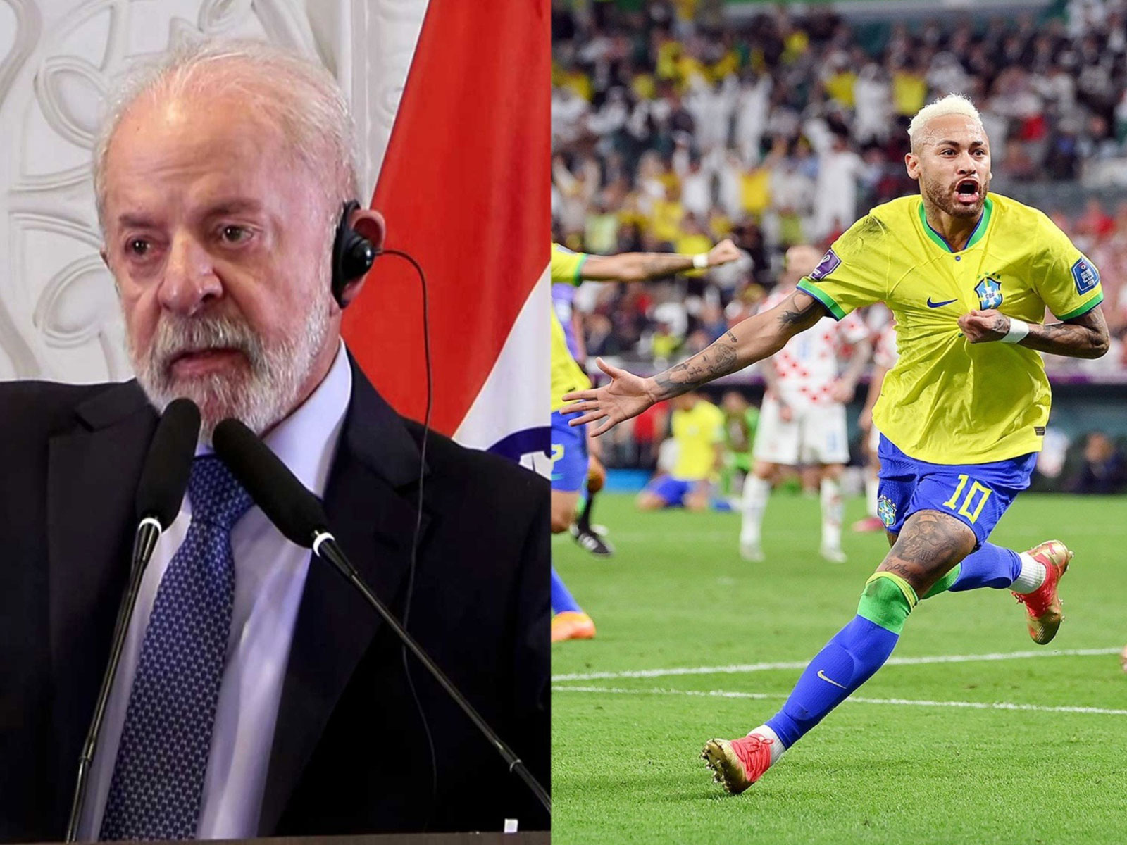 Brazilian President Luiz Inacio Lula da Silva (L) and Brazil footballer Neymar (R) (Photo: ANI)