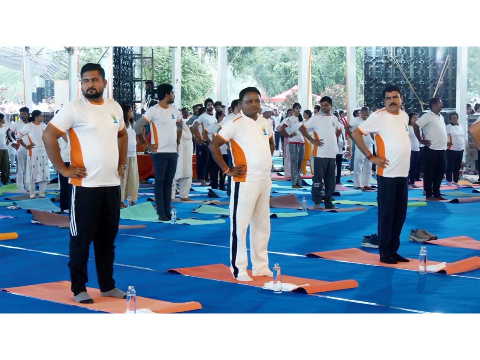CM Majhi leads 12th International Yoga Day celebrations (Photo/ANI) 