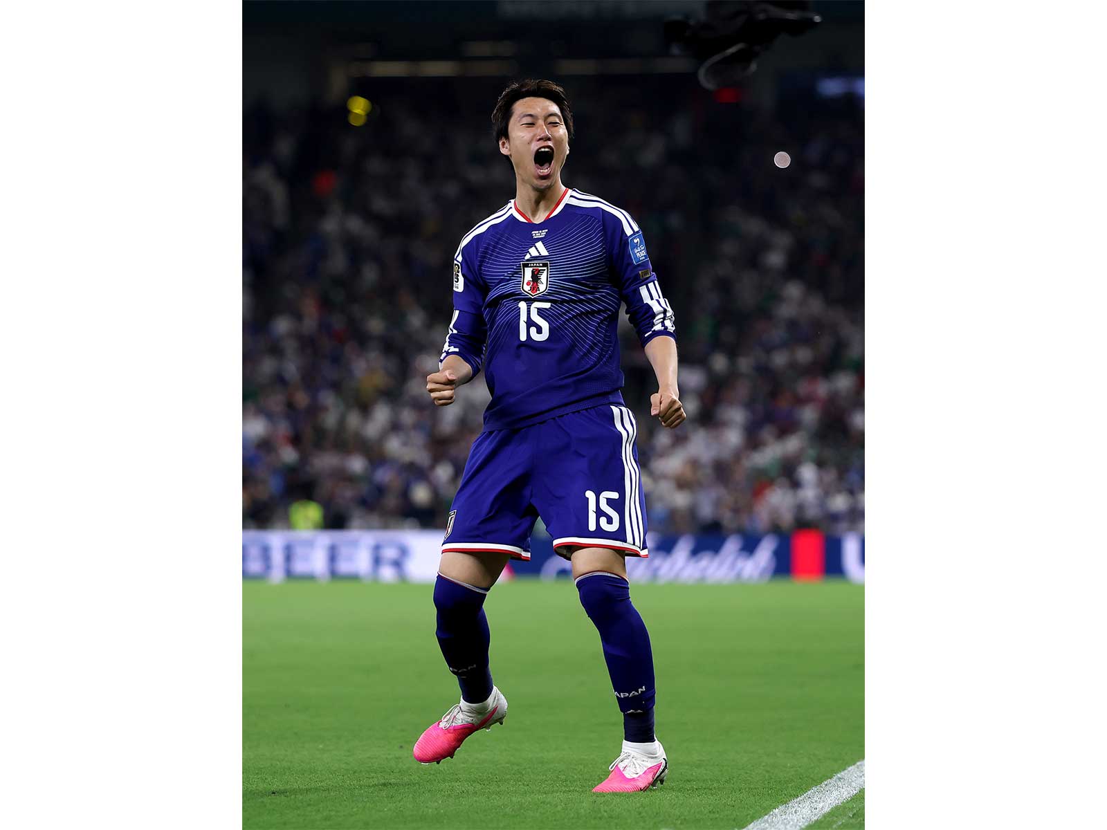 Japan's Daichi Kamada celebrating after a goal against Tunisia in FIFA World Cup 2026. (Photo: X/ @FIFAWorldCup)