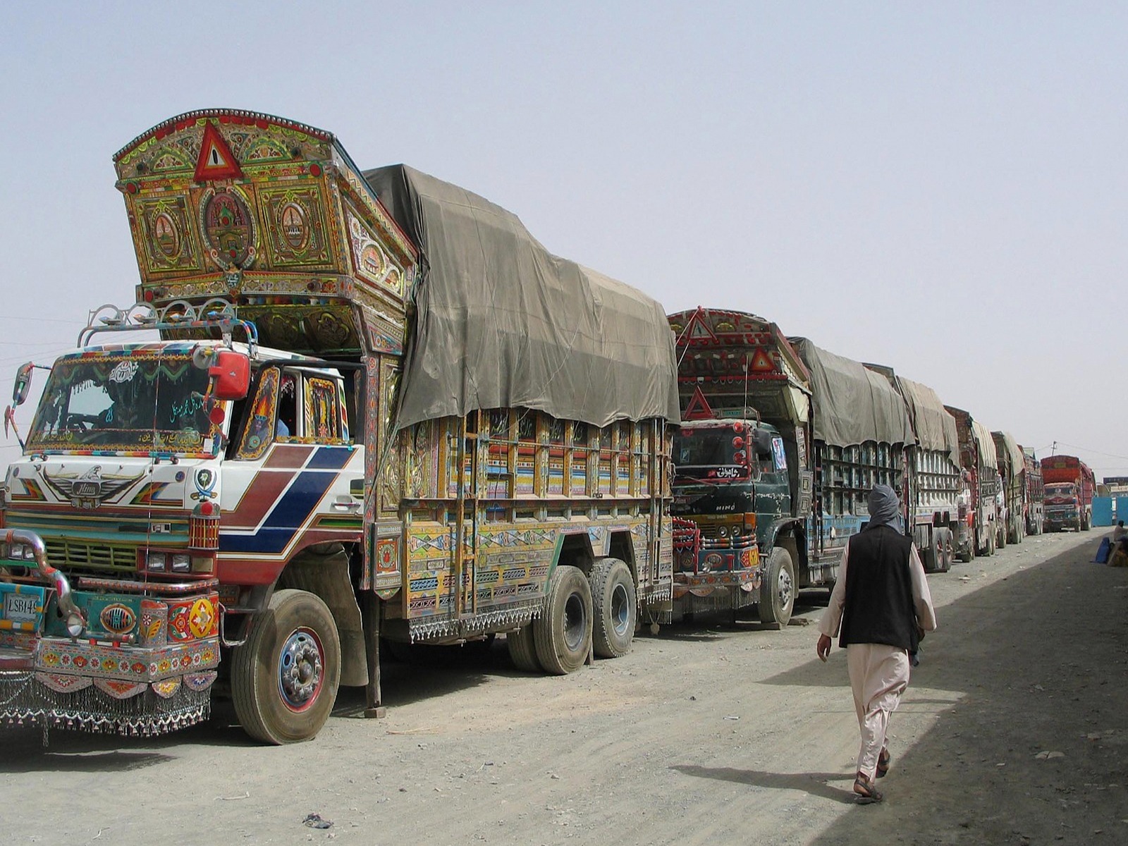 Trucks parked as drivers protest in Pakistan (File Photo/Reuters)
