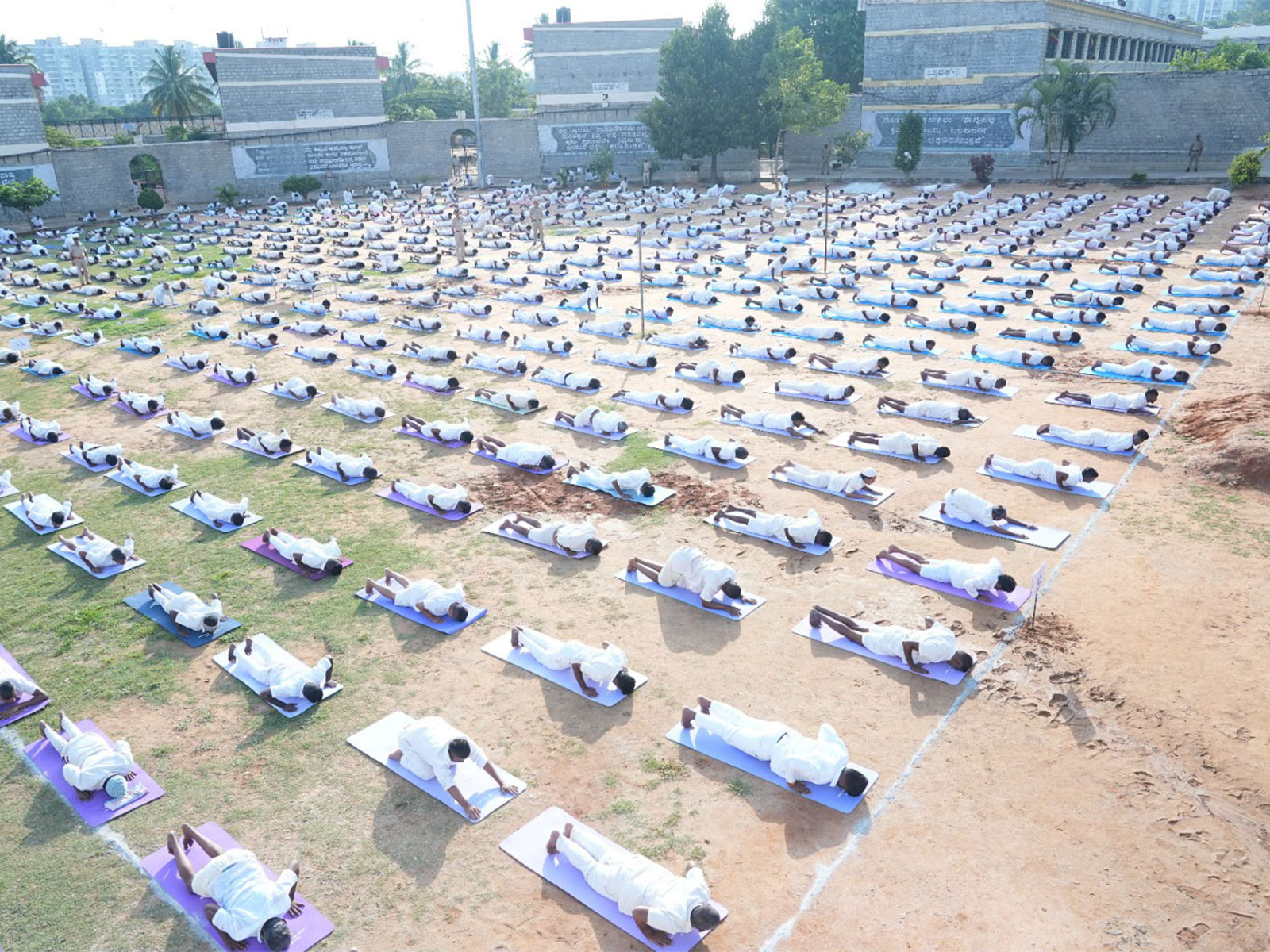 4,000+ inmates perform yoga in Bengaluru on 12th International Yoga Day (Photo/Release)