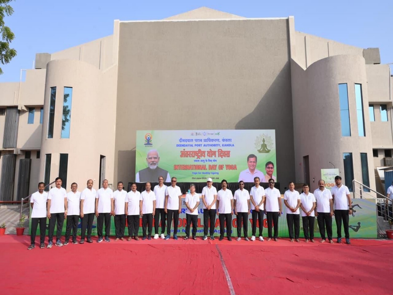 DPA Chairman, senior officials, employees, CISF personnel celebrates Yoga Day (Photo/ANI)