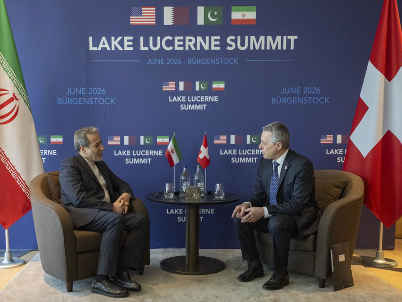 Swiss Foreign Minister Ignazio Cassis meets his Iranian counterpart Abbas Araghchi. (Photo: X/@ignaziocassis)