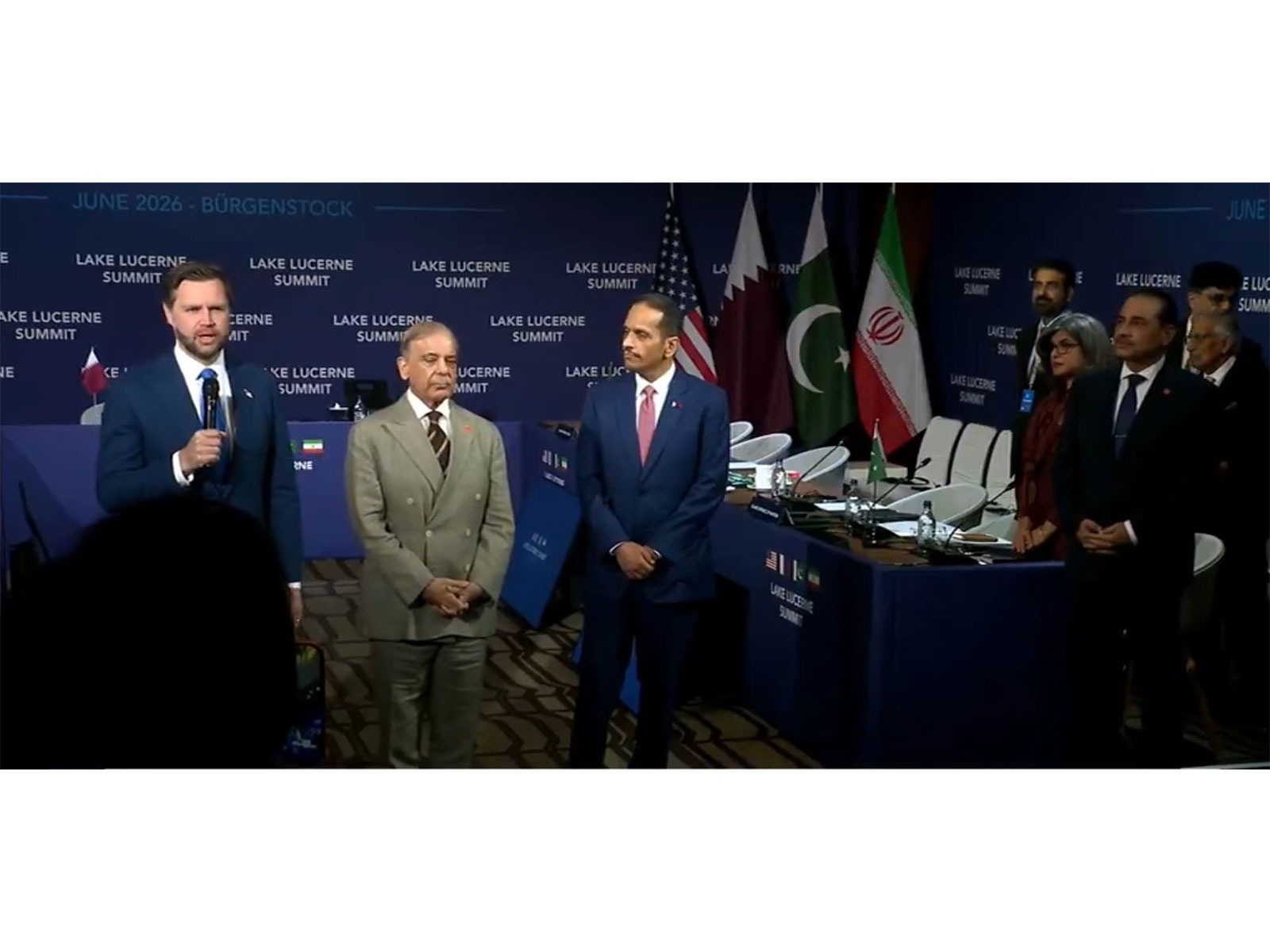 US Vice President JD Vance addresses the media at the Burgenstock resort in Switzerland. (Photo: White House/YoutTube)