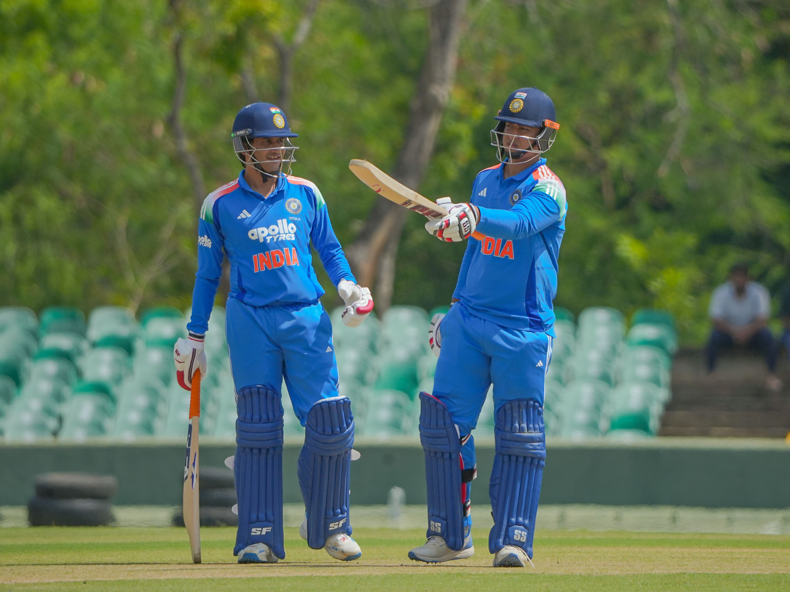 Vaibhav Sooryavanshi (R )and Priyansh Arya (L). (Photo:X/BCCI)