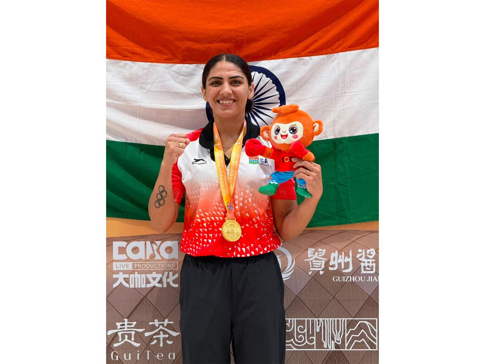 Jyoti poses with her gold medal at World Boxing Cup satge 2 China, 2026. (Photo/BFI)