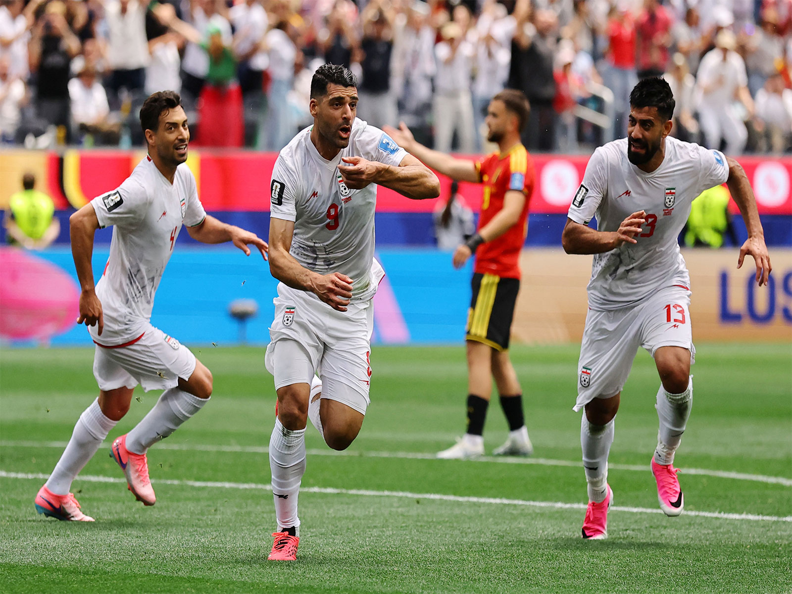 Soccer Football - FIFA World Cup 2026 - Group G - Belgium v Iran - Los Angeles Stadium, Inglewood, California, U.S. - June 21, 2026 Iran's Mehdi Taremi celebrates scoring a goal that was later disallowed for offside. (Photo: REUTERS)