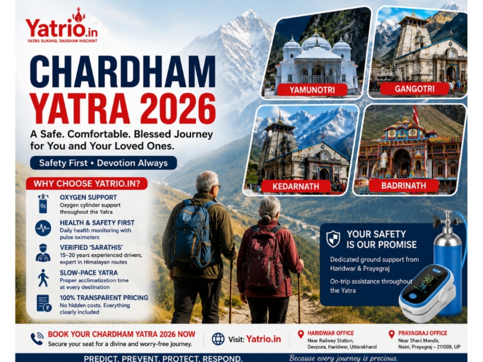 Chardham Yatra 2026: Yatrio.in Launches Easy Yatra, Safe Yatra Experience with VIP Darshan and Oxygen Support for Senior Citizens