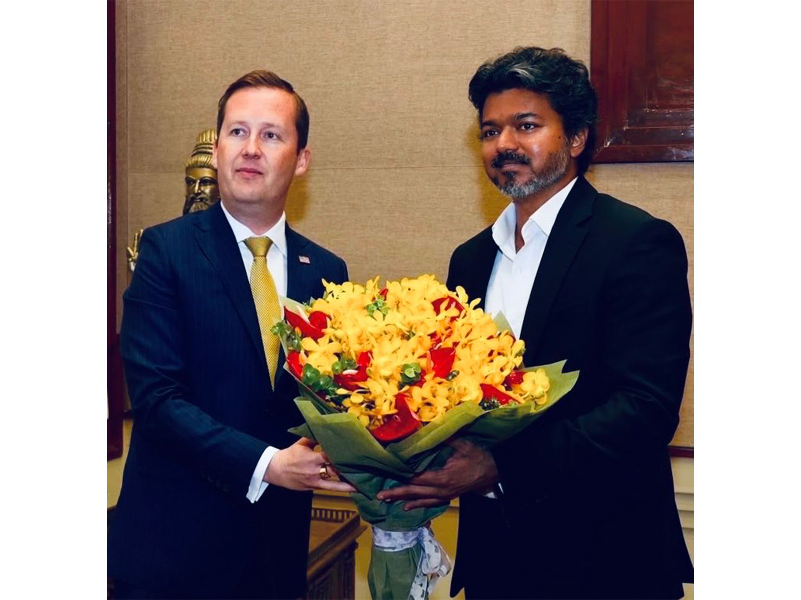 US Ambassador Gor extends wishes to Tamil Nadu CM Vijay on his 52nd birthday (Photo/X@USAmbIndia)