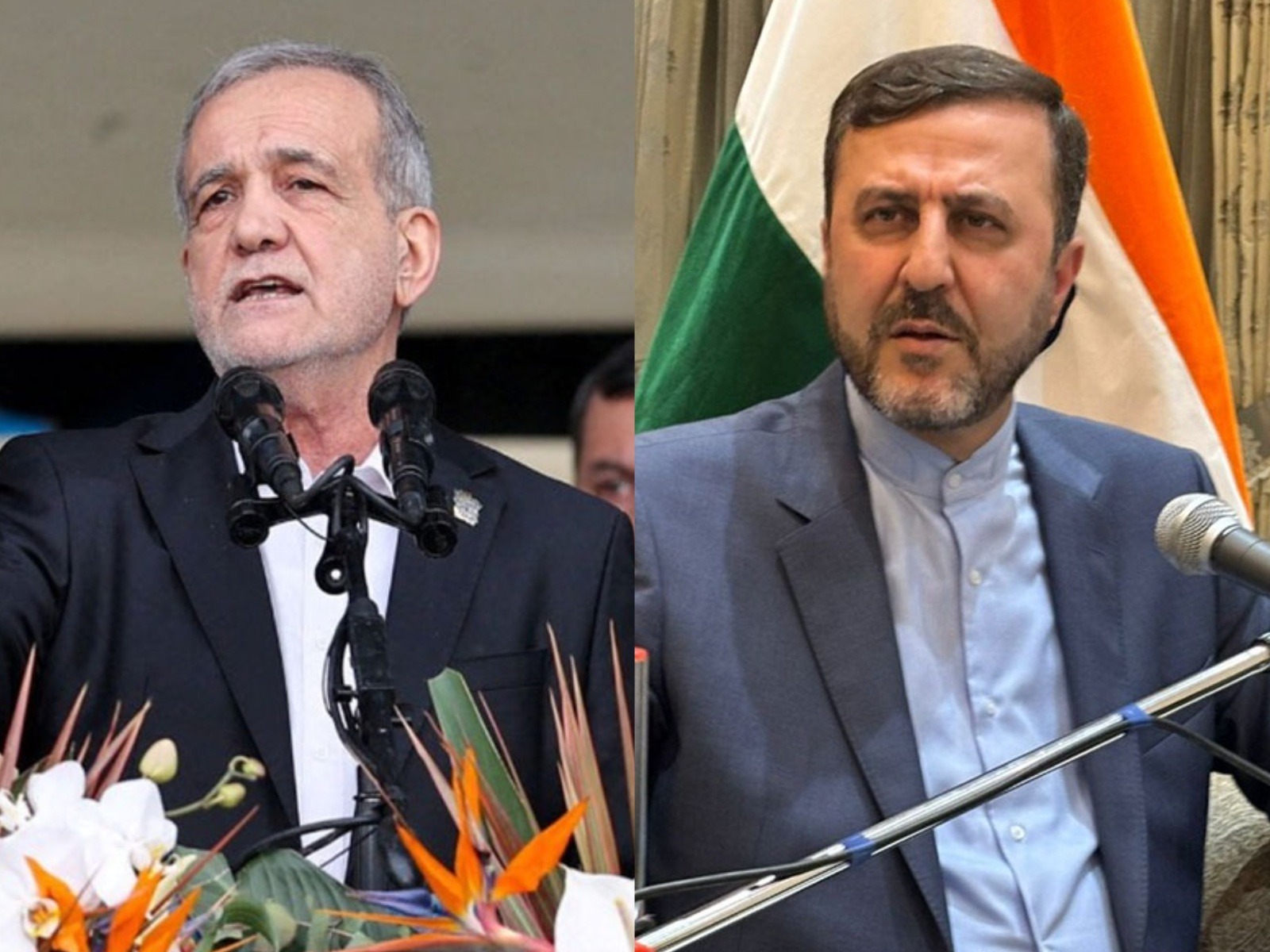 Iran President Masoud Pezeshkian and Kazem Gharibabadi, Iran's Deputy Foreign Minister for Legal and International Affairs (Photo/Reuters via WANA/ANI)