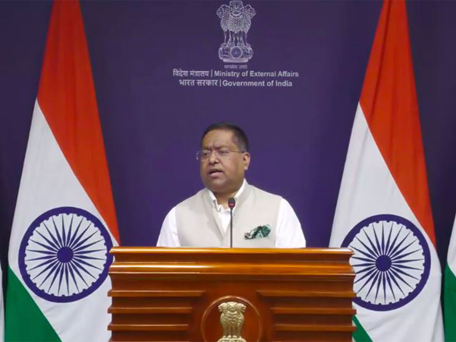 MEA Spokesperson Randhir Jaiswal (Photo/Youtube @MEAIndia)