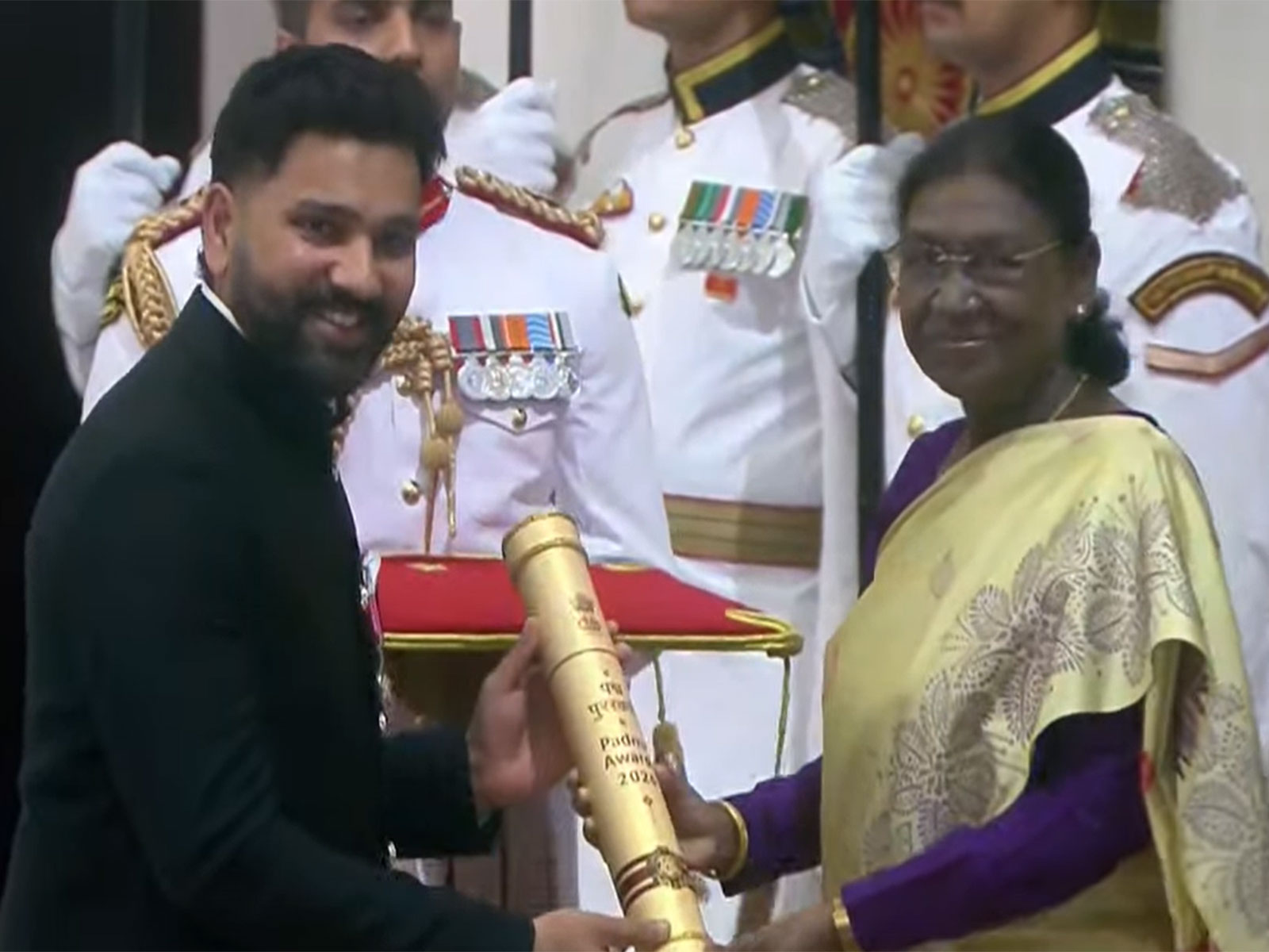 Rohit Sharma conferred Padma Shri by President Droupadi Murmu. (Photo/Rashtrapati Bhavan)