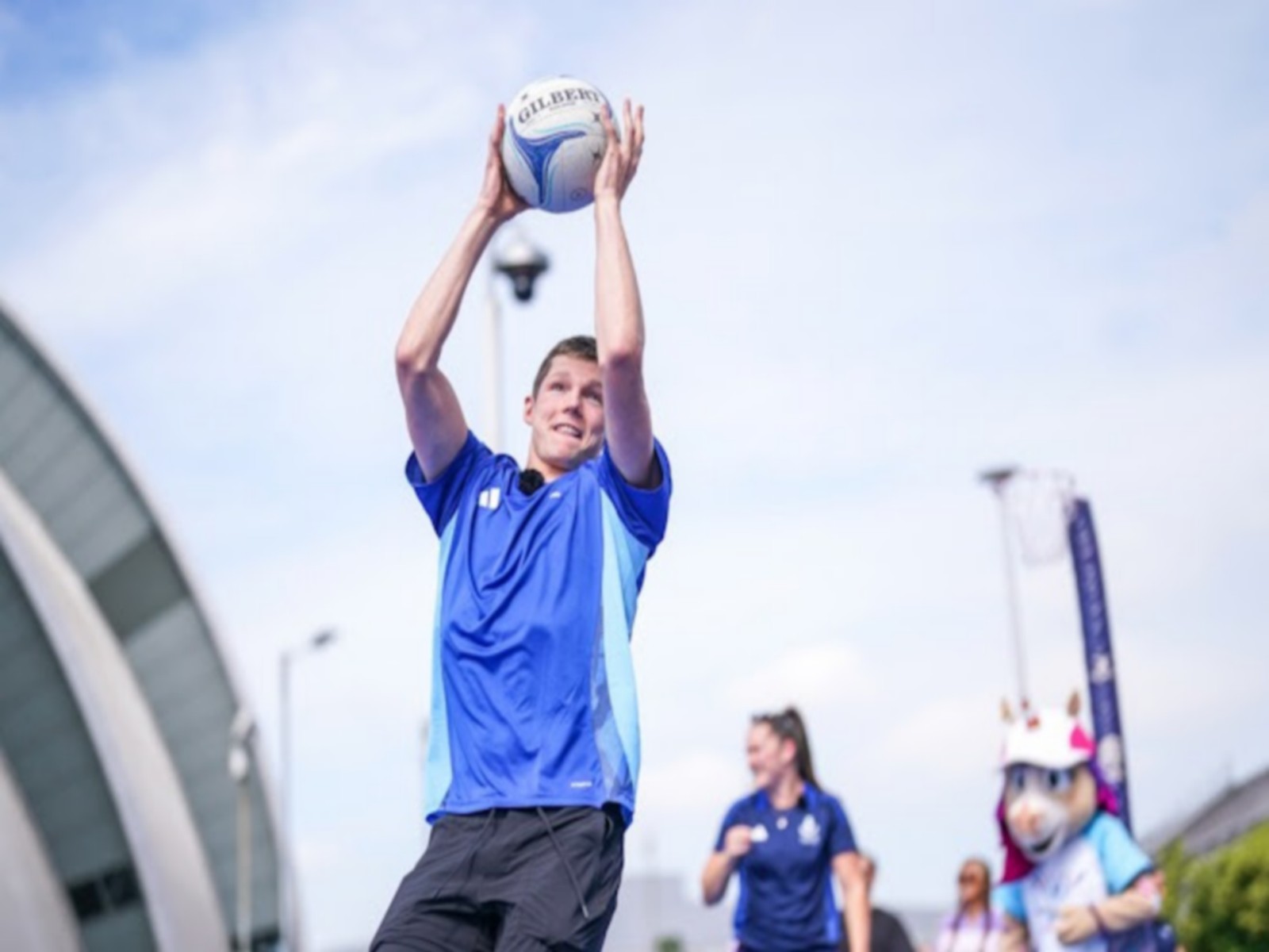 Scotland's Netball player Duncan Scott during One Month to Go Celebration event in Glasgow (Image: Glasgow 2026)