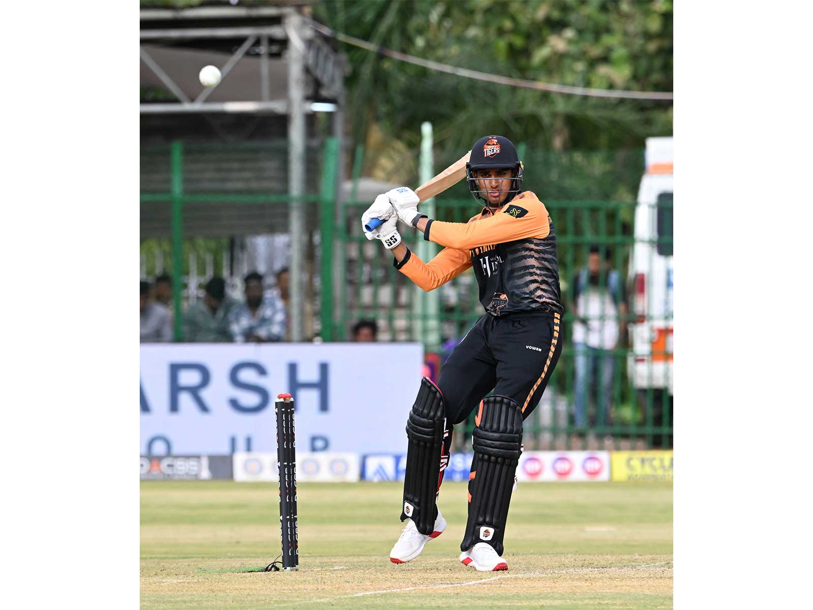 Hubli Tigers skipper Aneeshwar Gautam in action during Maharaja Trophy KSCA T20 (Image: KSCA)