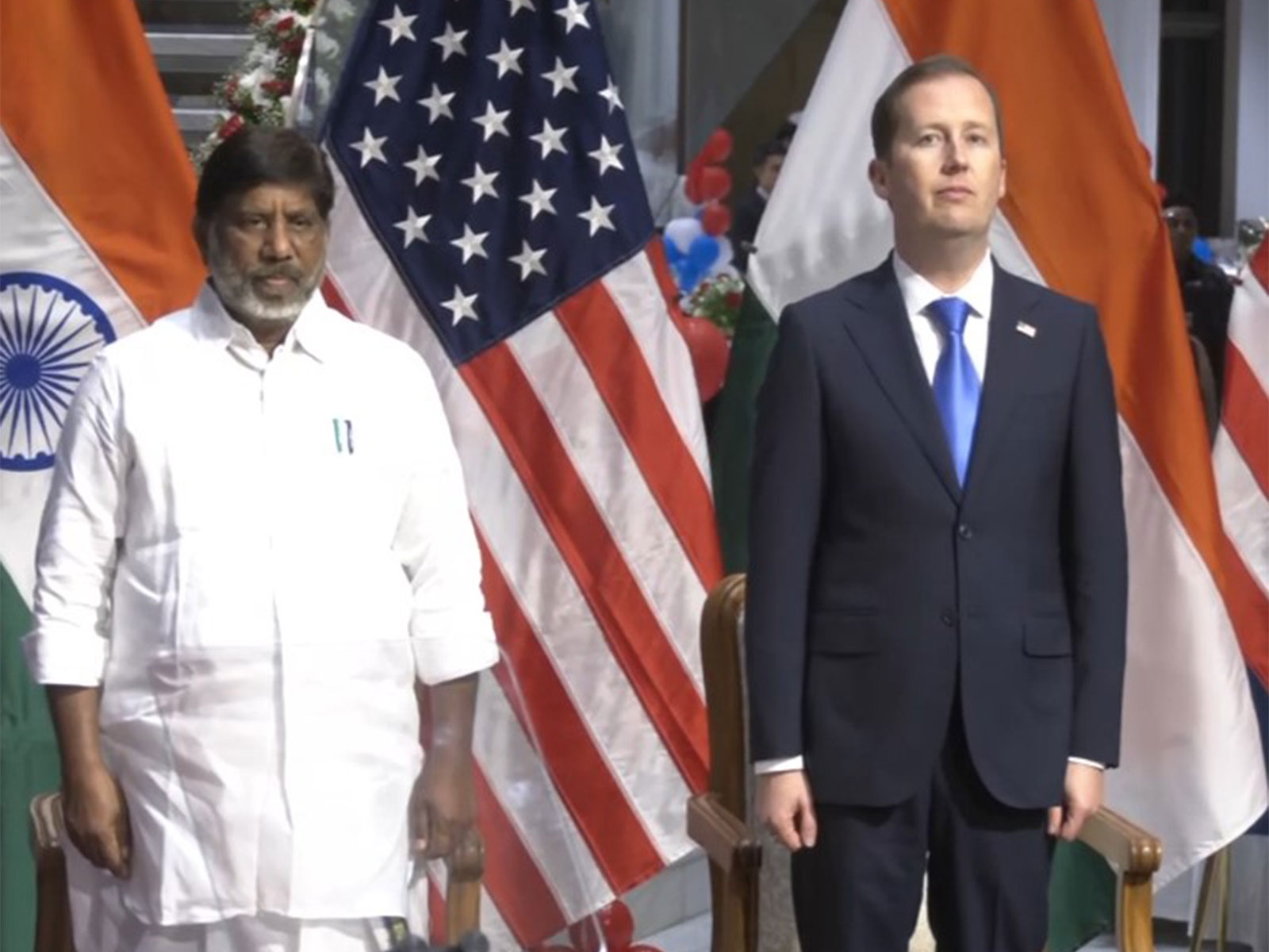 US Ambassador to India Sergio Gor and Telangana Deputy Chief Minister Mallu Bhatti Vikramarka (Photo/ANI)