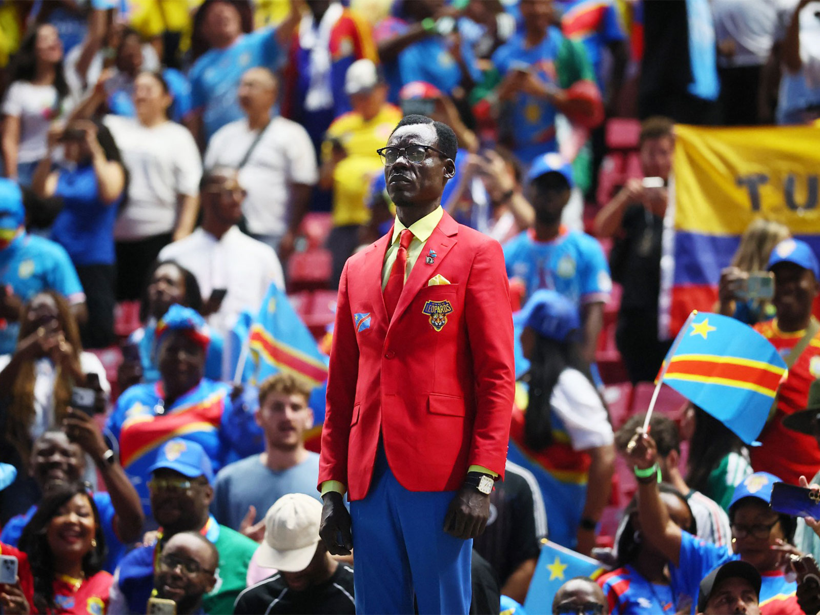 DR Congo fan Michel Nkuka Mboladinga before the match against Colombia (Photo: Reuters)