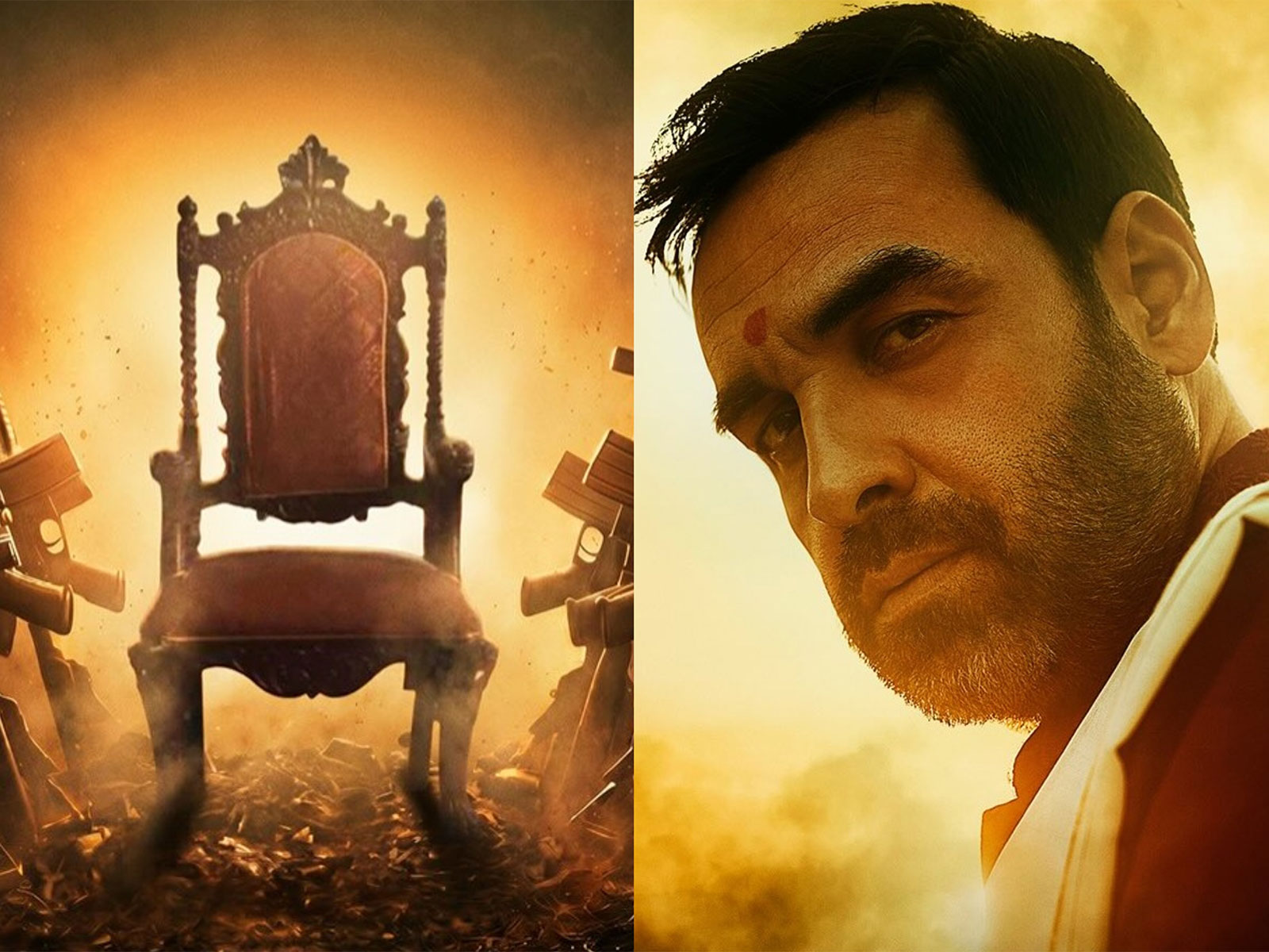 Pankaj Tripathi in 'Mirzapur: The Movie' posters (Photo/Instagram@excelmovies)