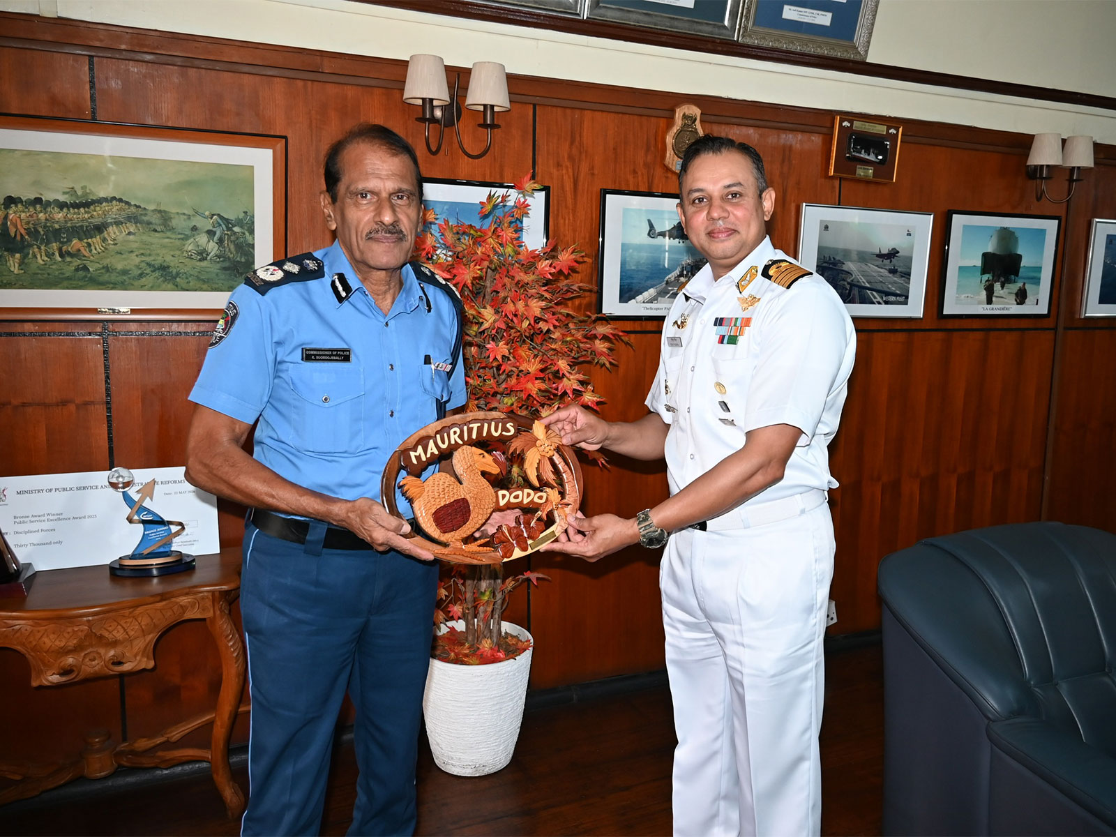INS Tarkash concludes her port call at Port Louis (Photo/ANI)