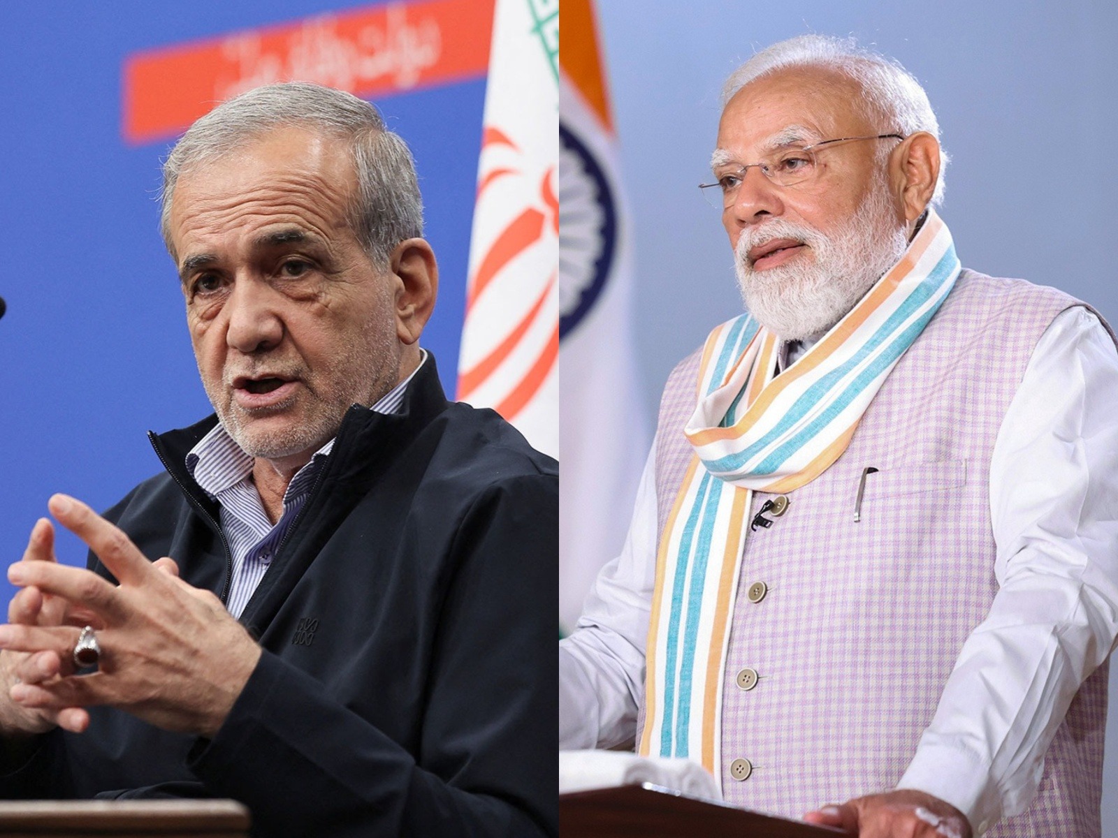 Iranian President Masoud Pezeshkian (Photo/Reuters) and Prime Minister Narendra Modi (File Photo/ANI)