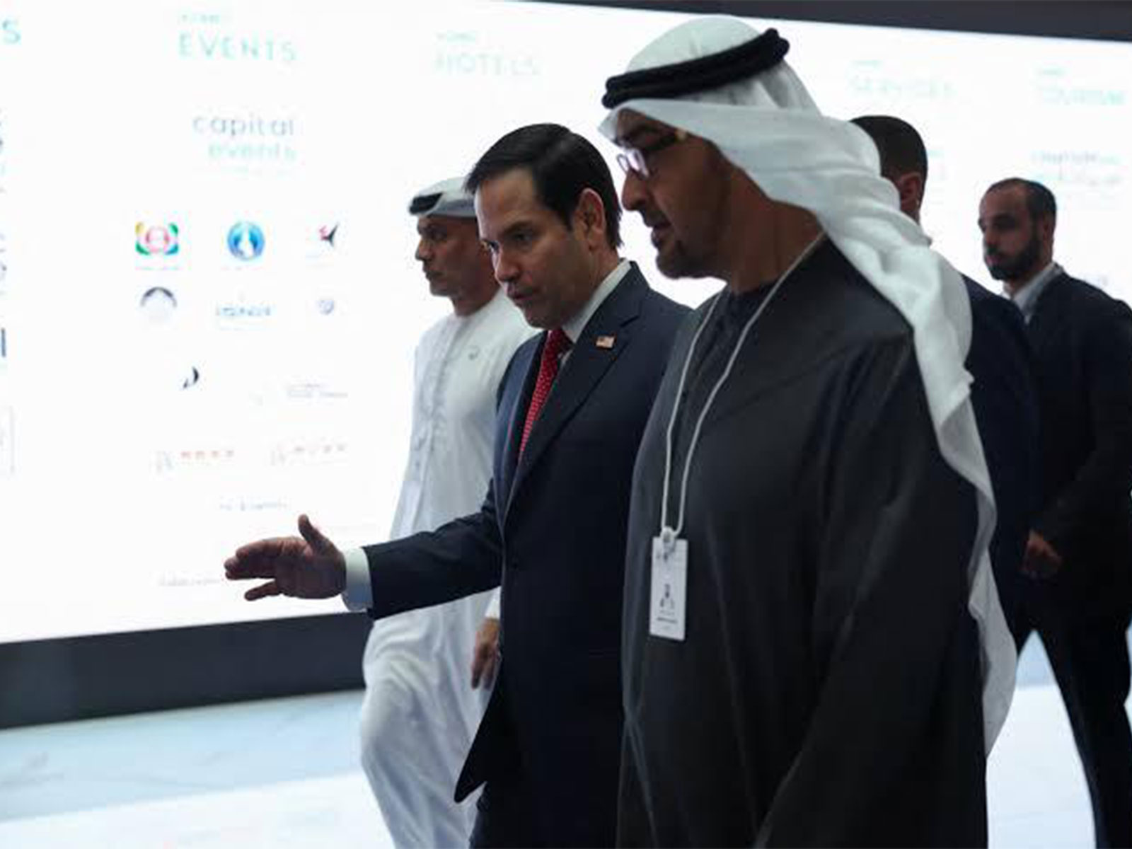 US Secretary of State Marco Rubio with UAE President Sheikh Mohamed bin Zayed Al Nahyan. (File Photo/Reuters)