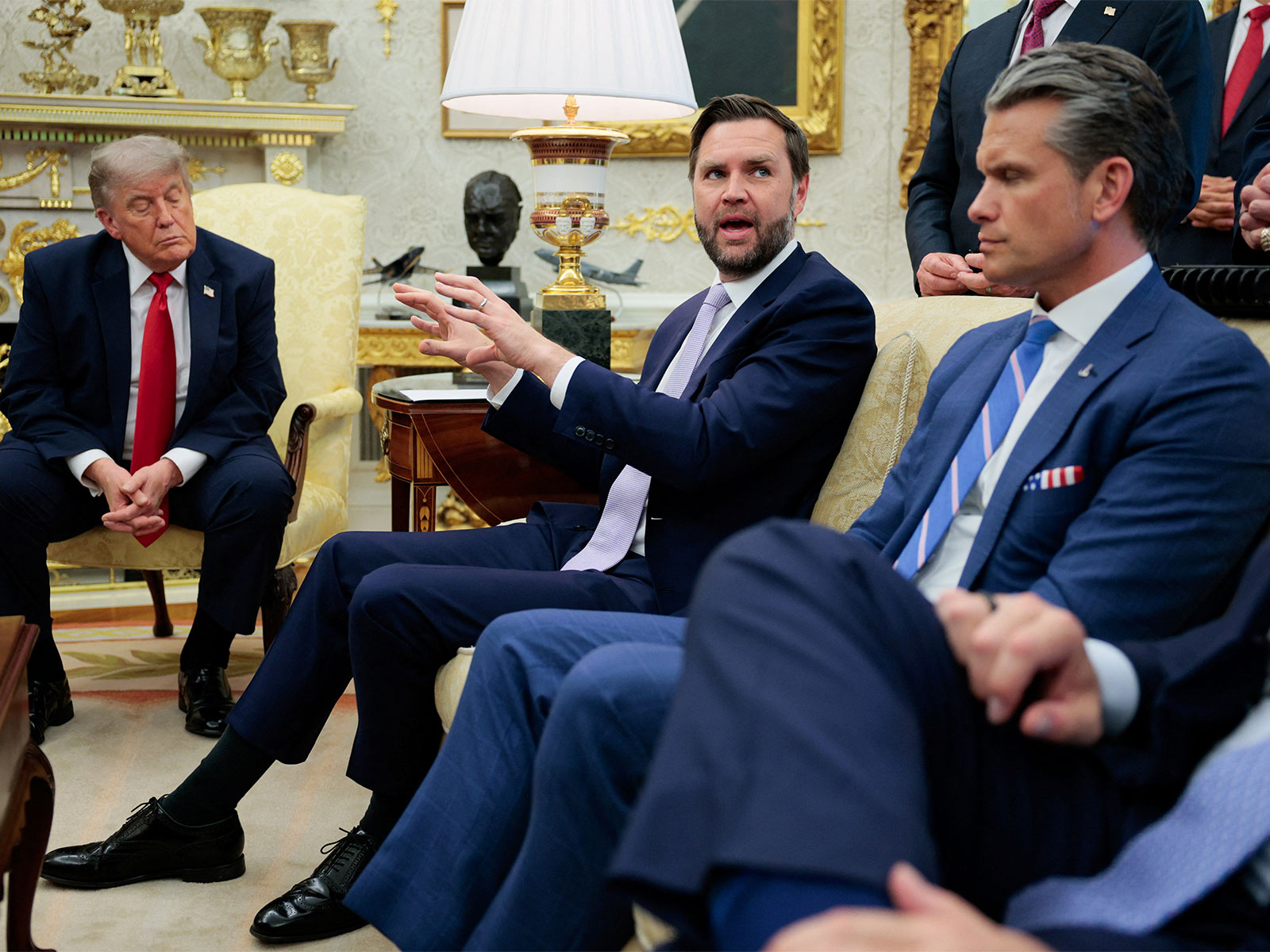 US President Donald Trump, US Vice President JD Vance and US Secretary of War Pete Hegseth (Photo/Reuters)