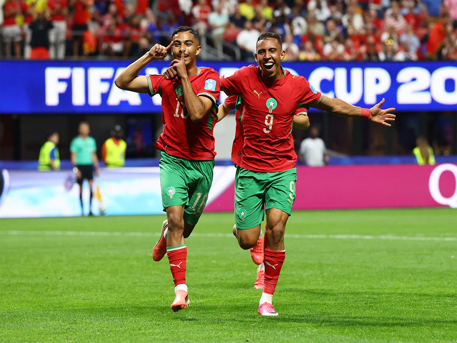 Morocco's Gessime Yassine celebrating with Soufiane Rahimi (Photo: Reuters)