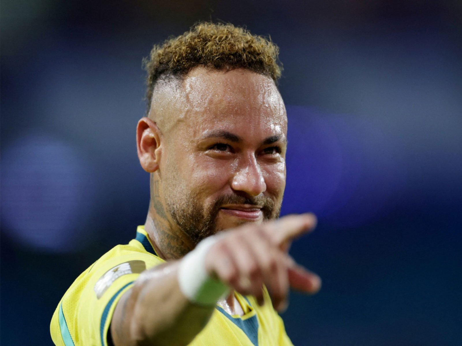 Brazil's Neymar Jr. celebrates after the match against Scotland (Photo: Reuters)