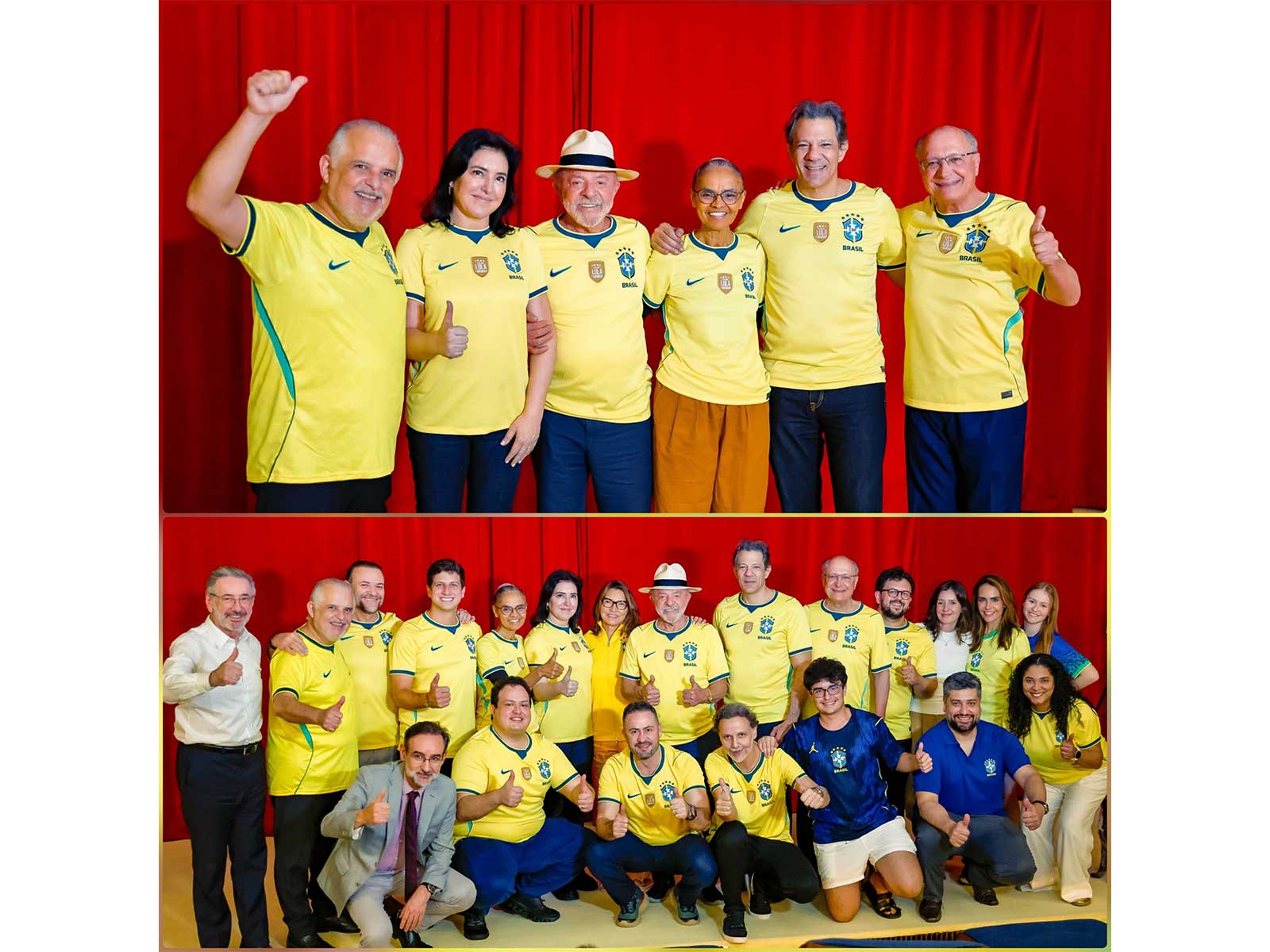 Brazil's President Lula and staff celebrate after Brazil reach round of 32 (Photo/@LulaOficial)