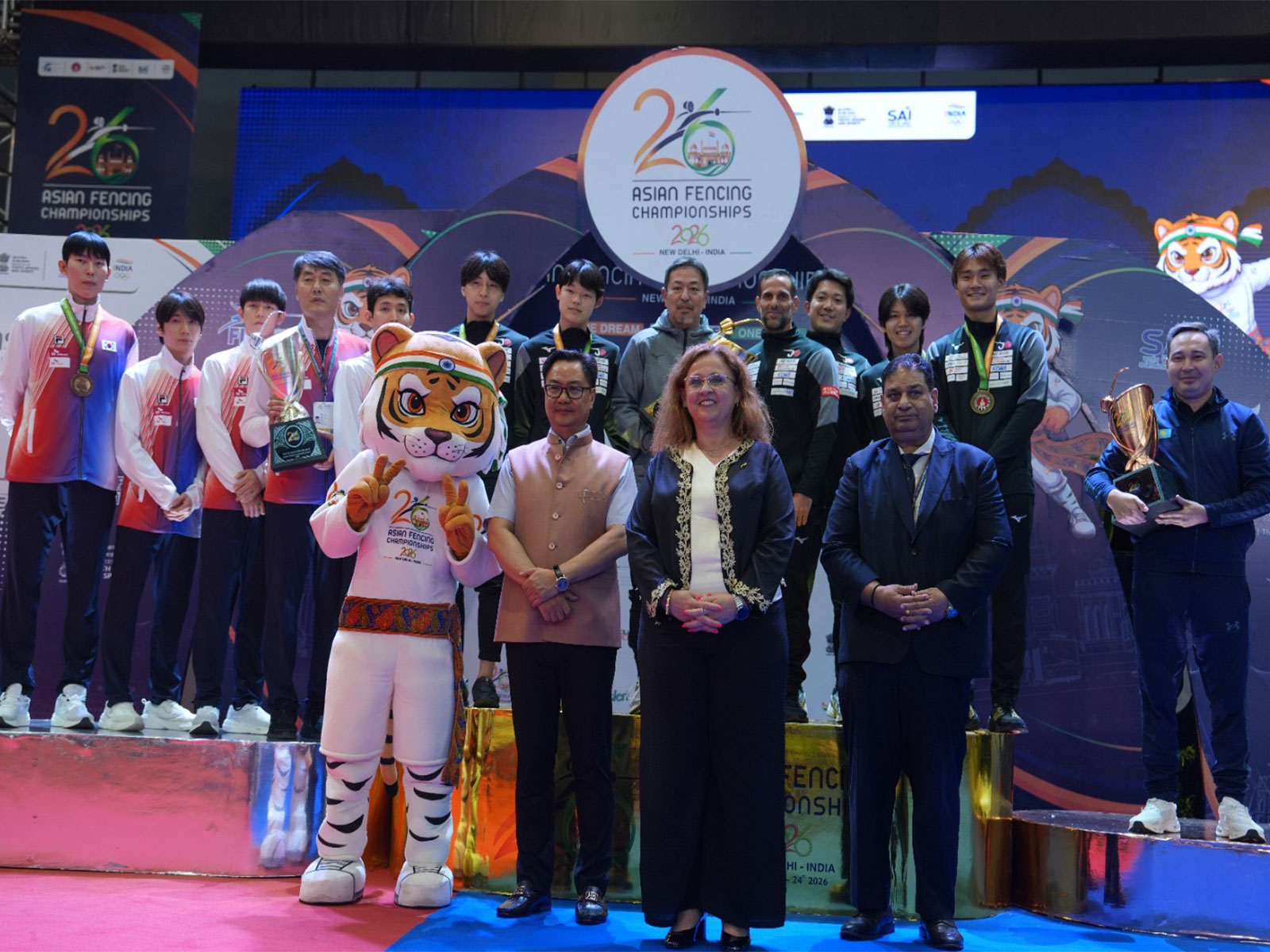 Union Minister Kiren Rijiju attened Asian Fencing Championships at Bharat Mandapam (Photo: FAI)