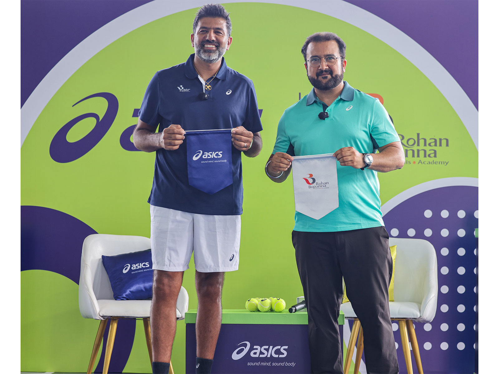 Rohan Bopanna (L), founder, mentor of RBTA and Saurabh Sharma (R), Senior Director - Marketing, ASICS India (Photo: ASICS)