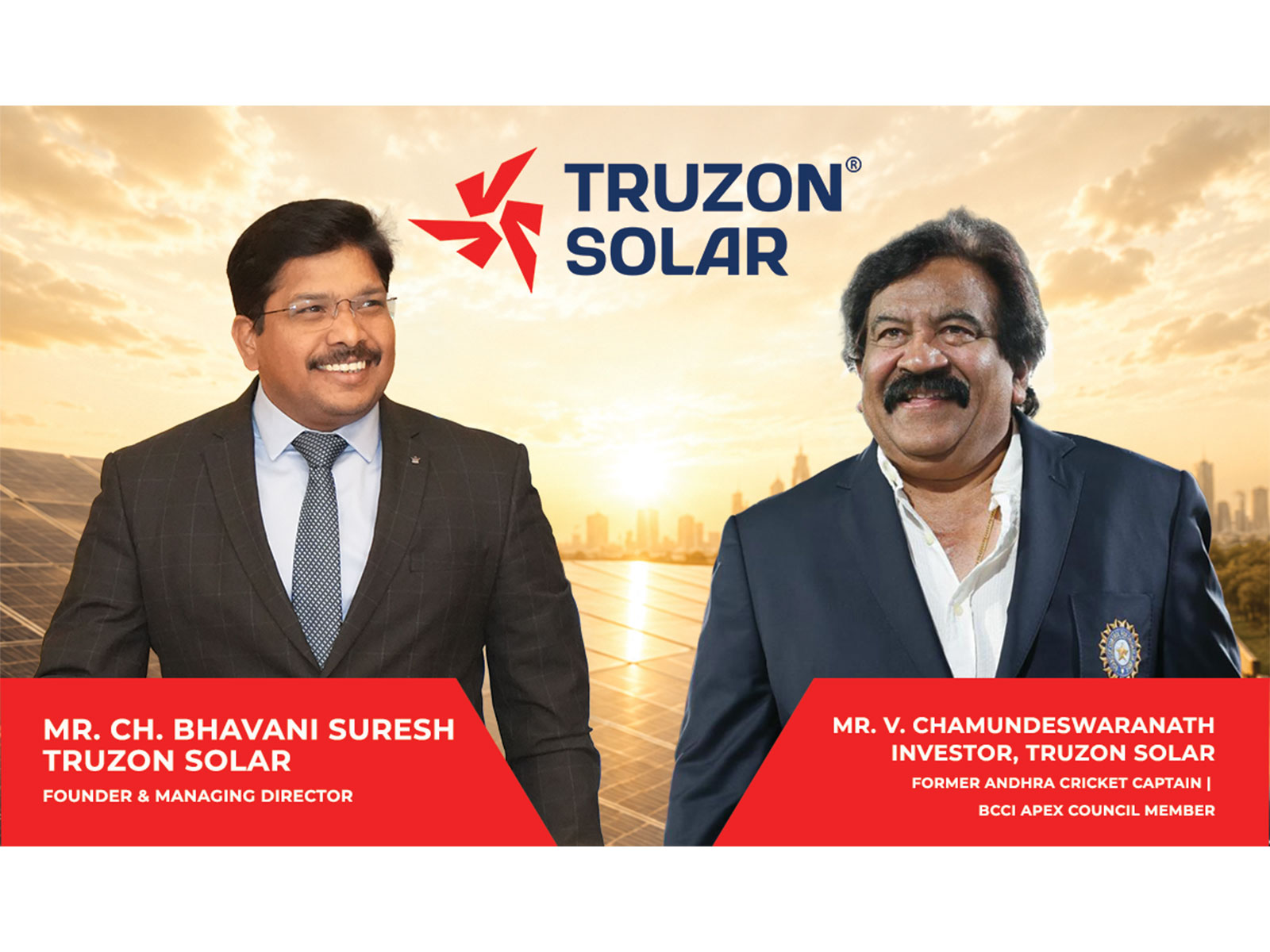 BCCI Apex Council Member V. Chamundeswaranath Invests in Truzon Solar