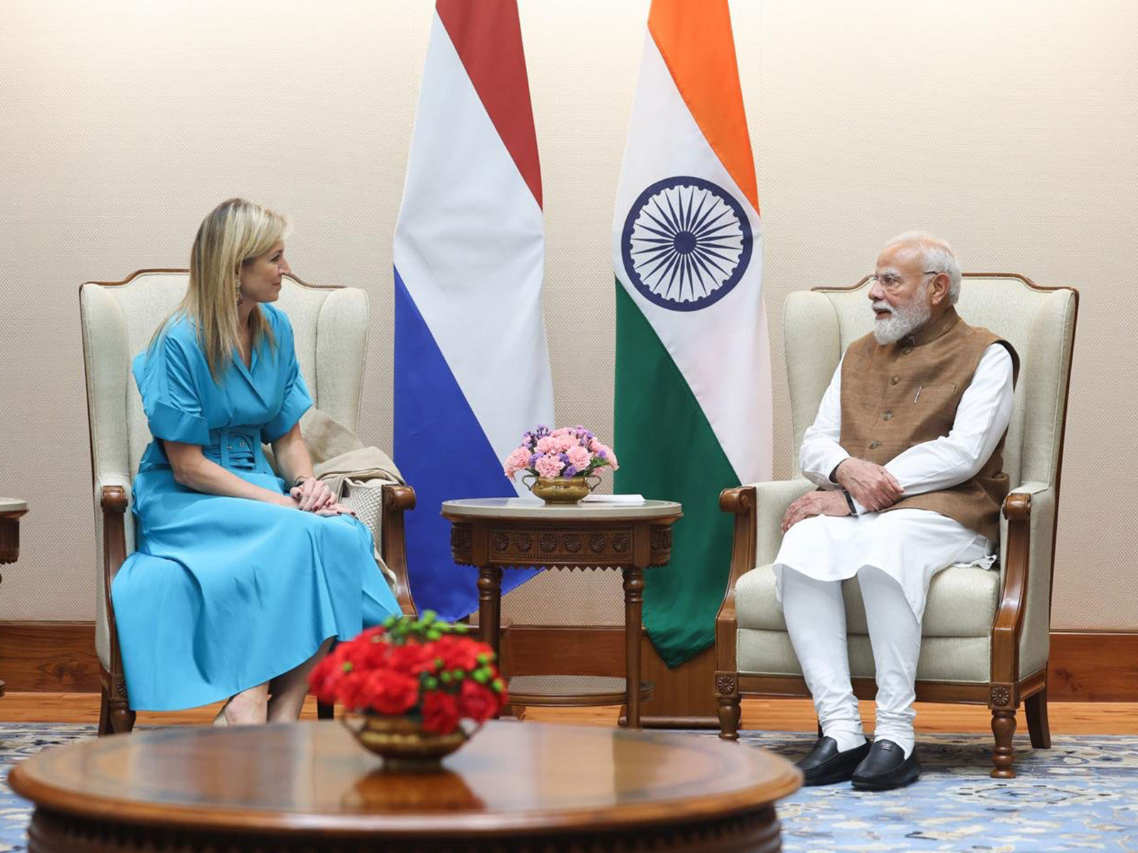 Prime Minister Narendra Modi with Queen Maxima of the Netherlands (Photo: X@narendramodi)