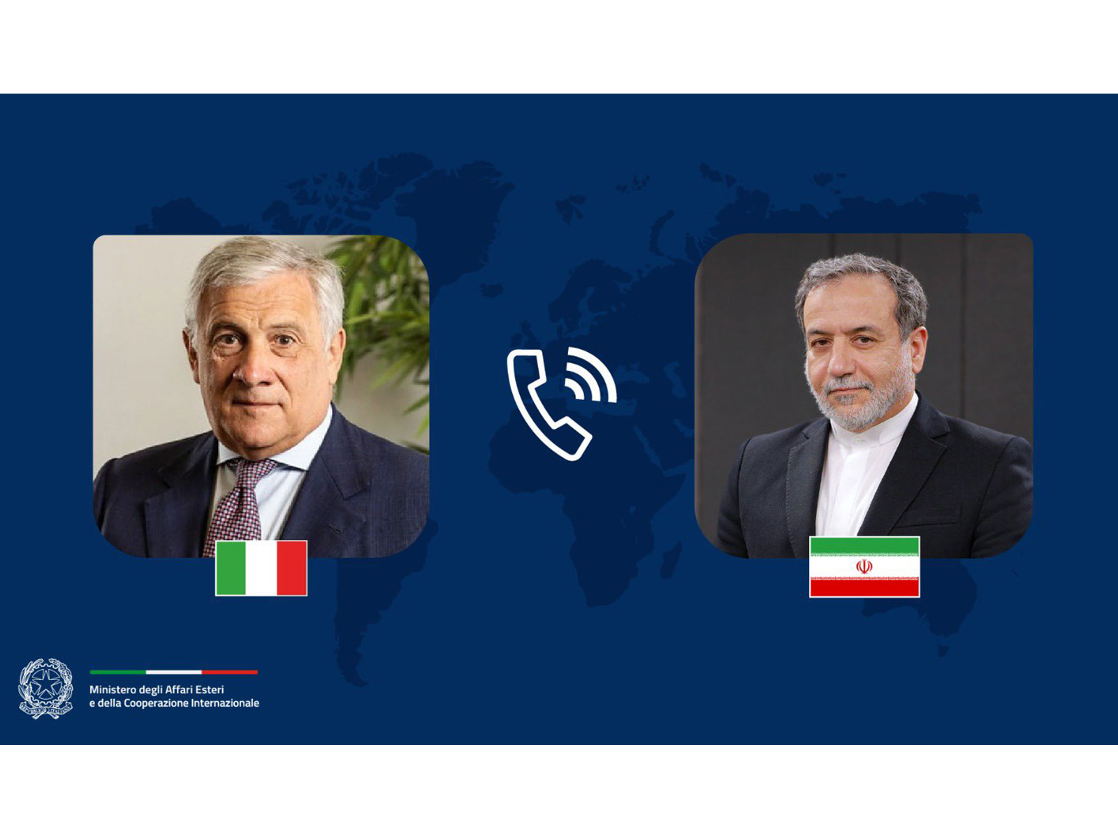 Italy's Minister of Foreign Affairs, Antonio Tajani and Iranian Foreign Minister Seyed Abbas Araghchi (Photo: X@Antonio_Tajani)